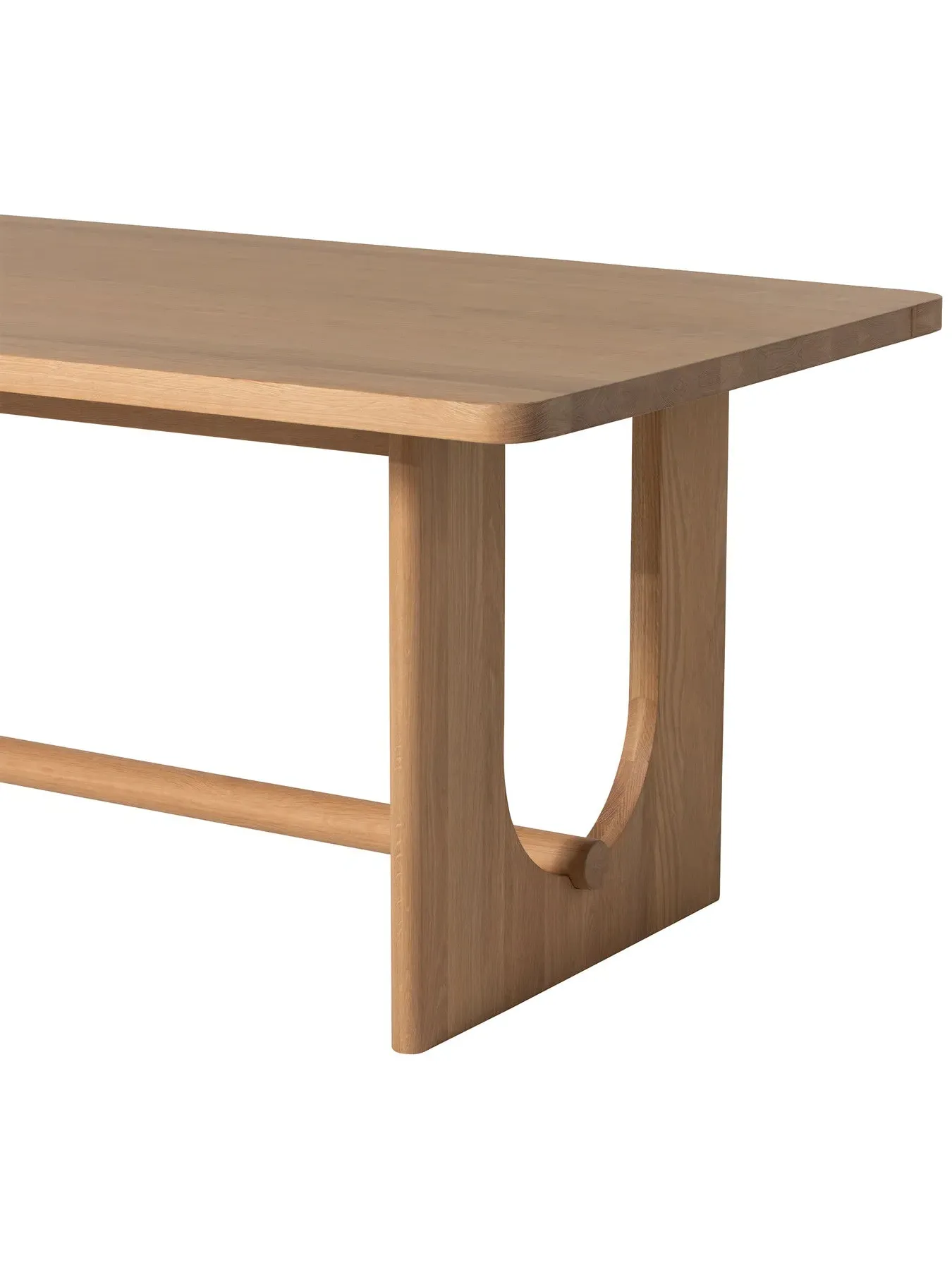 Dining Table with Round Bar Detail - Neutral, Oak