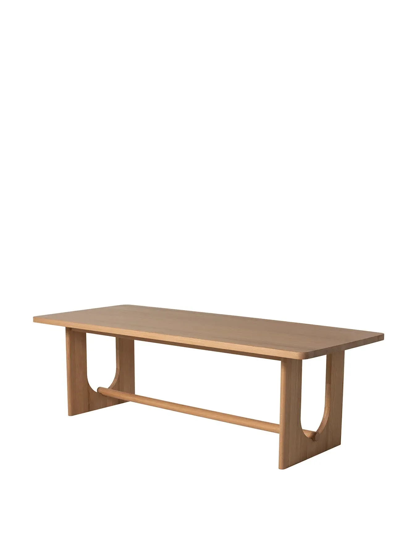 Dining Table with Round Bar Detail - Neutral, Oak