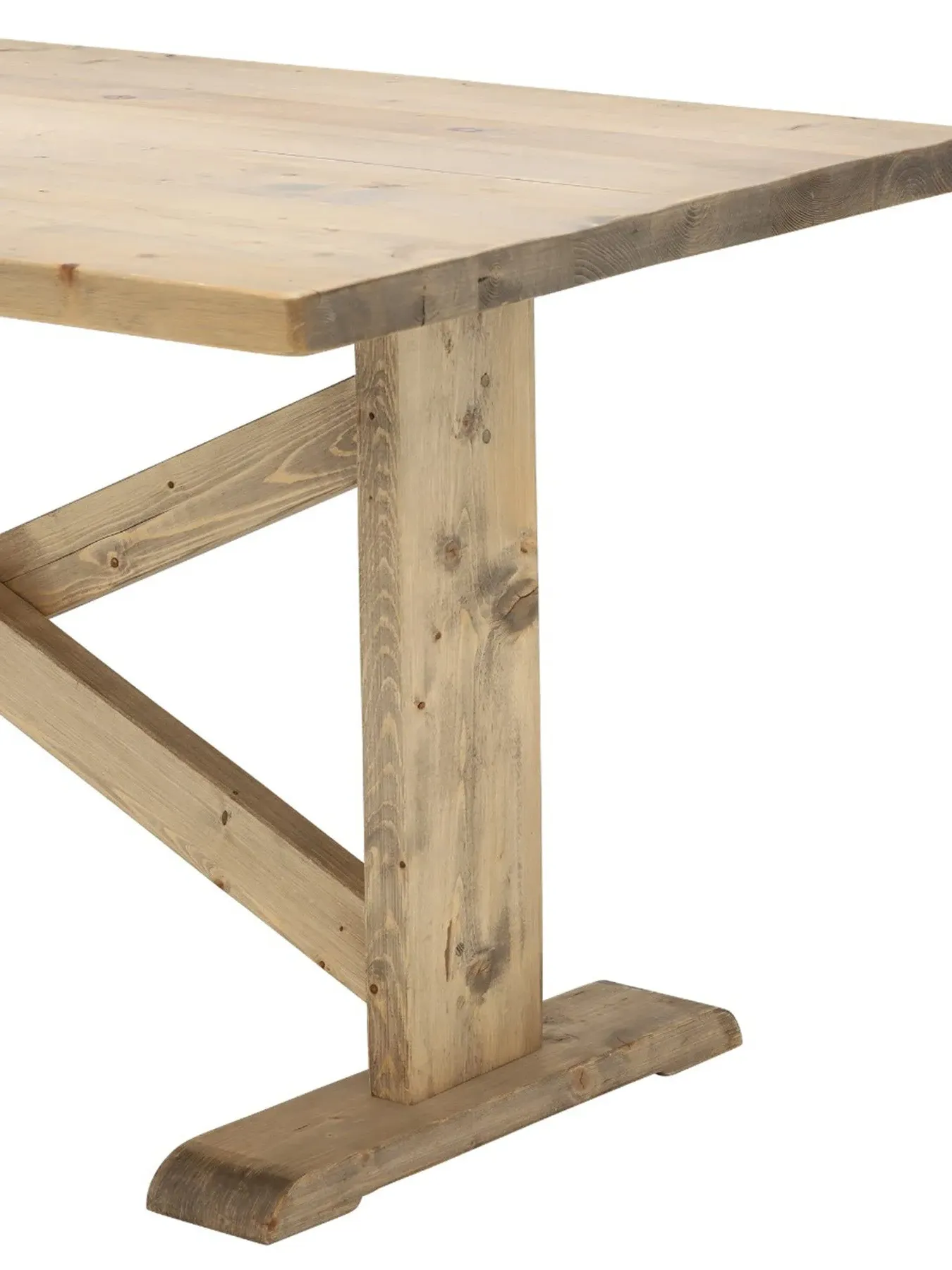 Dining Table with Wax Finish - Grey, Reclaimed Wood