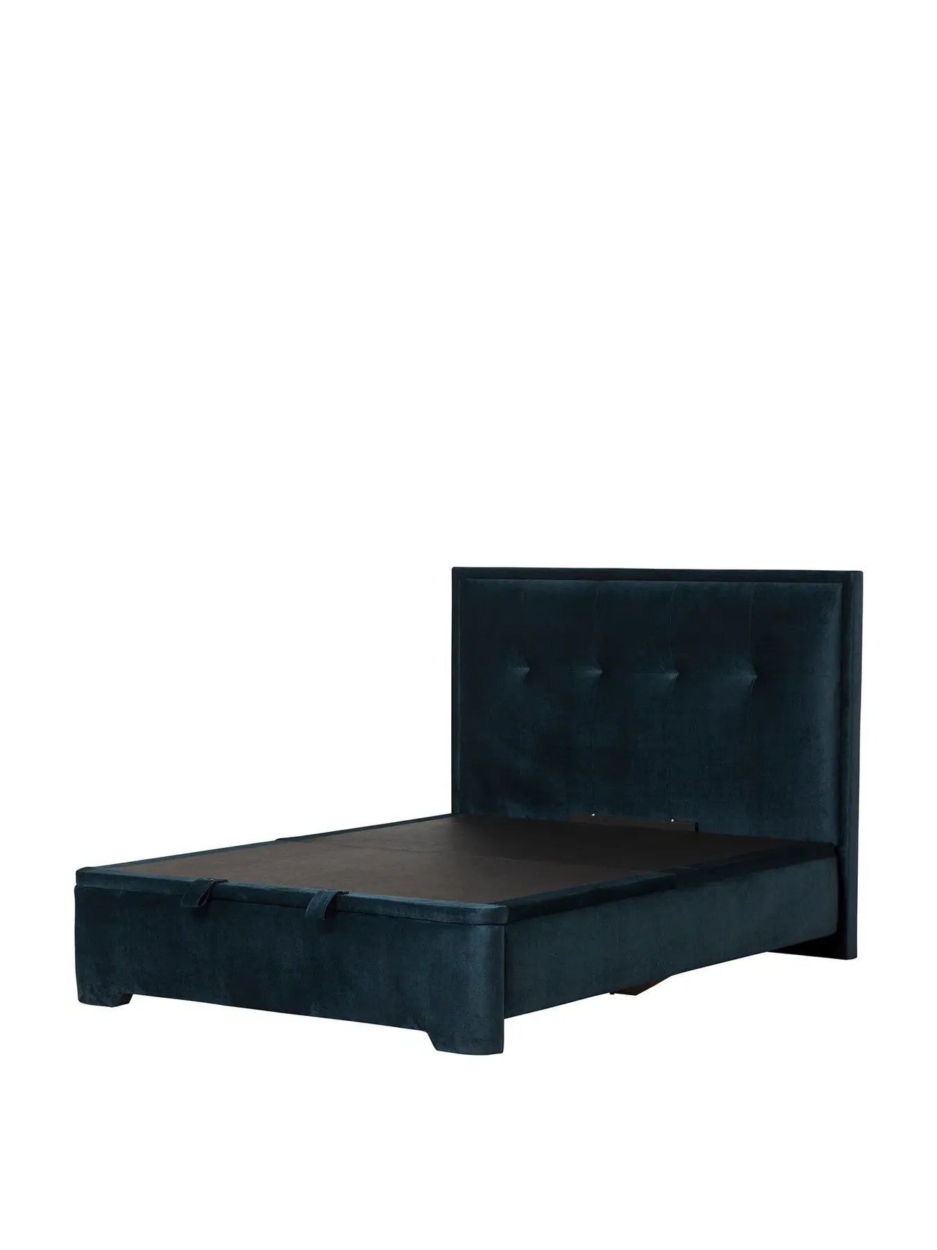 Double Ottoman Bed with Storage - Blue, Fabric