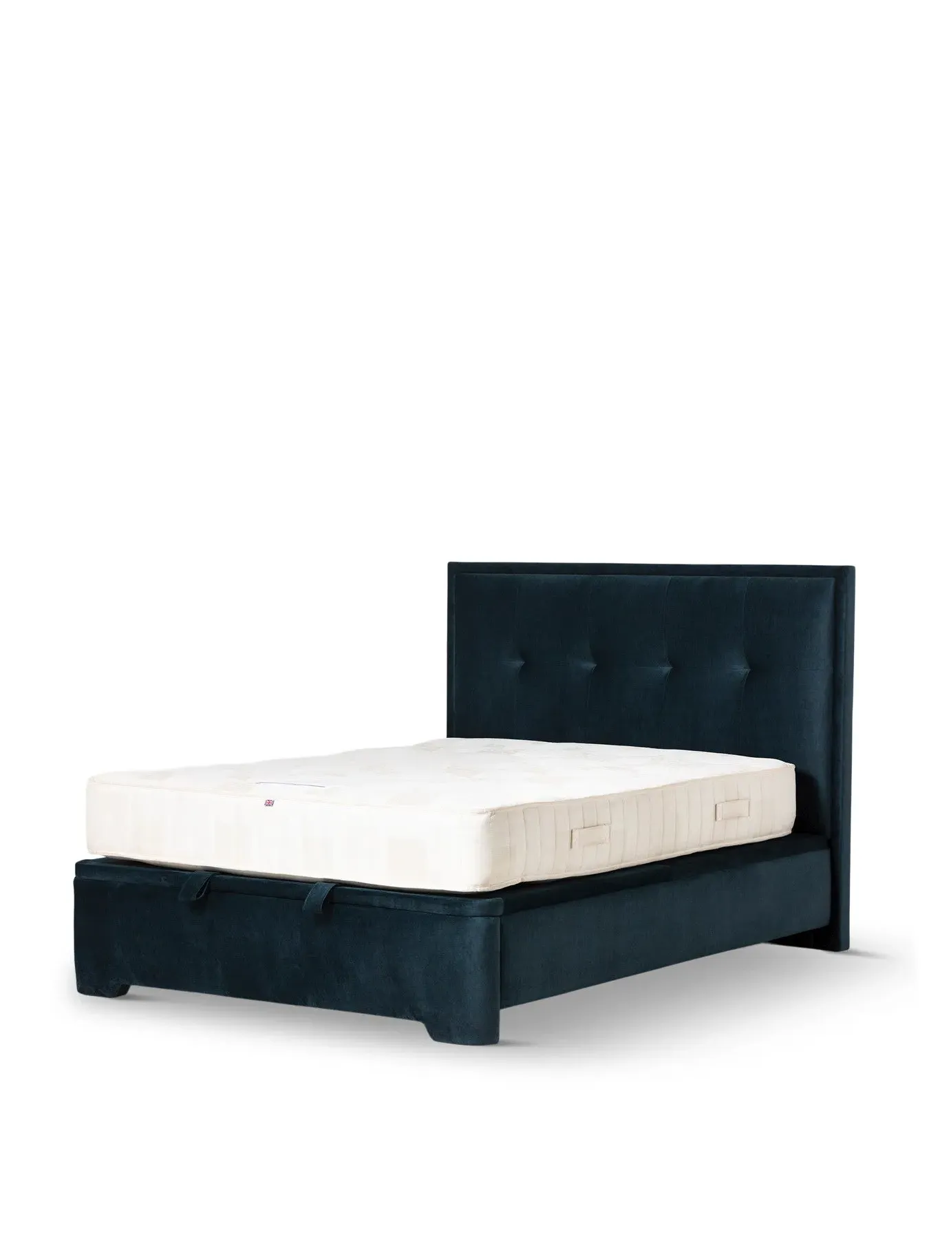 Double Ottoman Bed with Storage - Blue, Fabric image