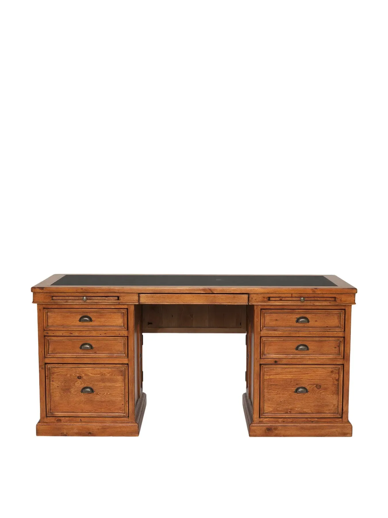 Double Pedestal Desk - Reclaimed Pine, Wood