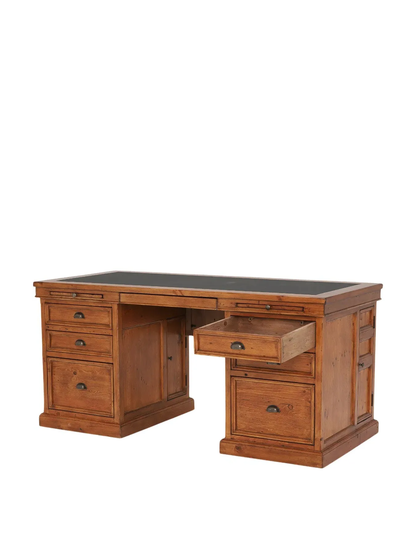 Double Pedestal Desk - Reclaimed Pine, Wood