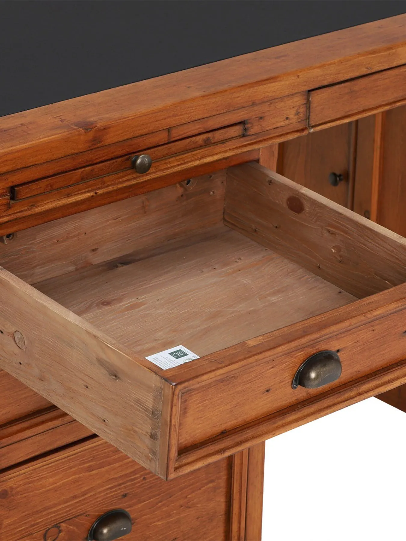 Double Pedestal Desk - Reclaimed Pine, Wood