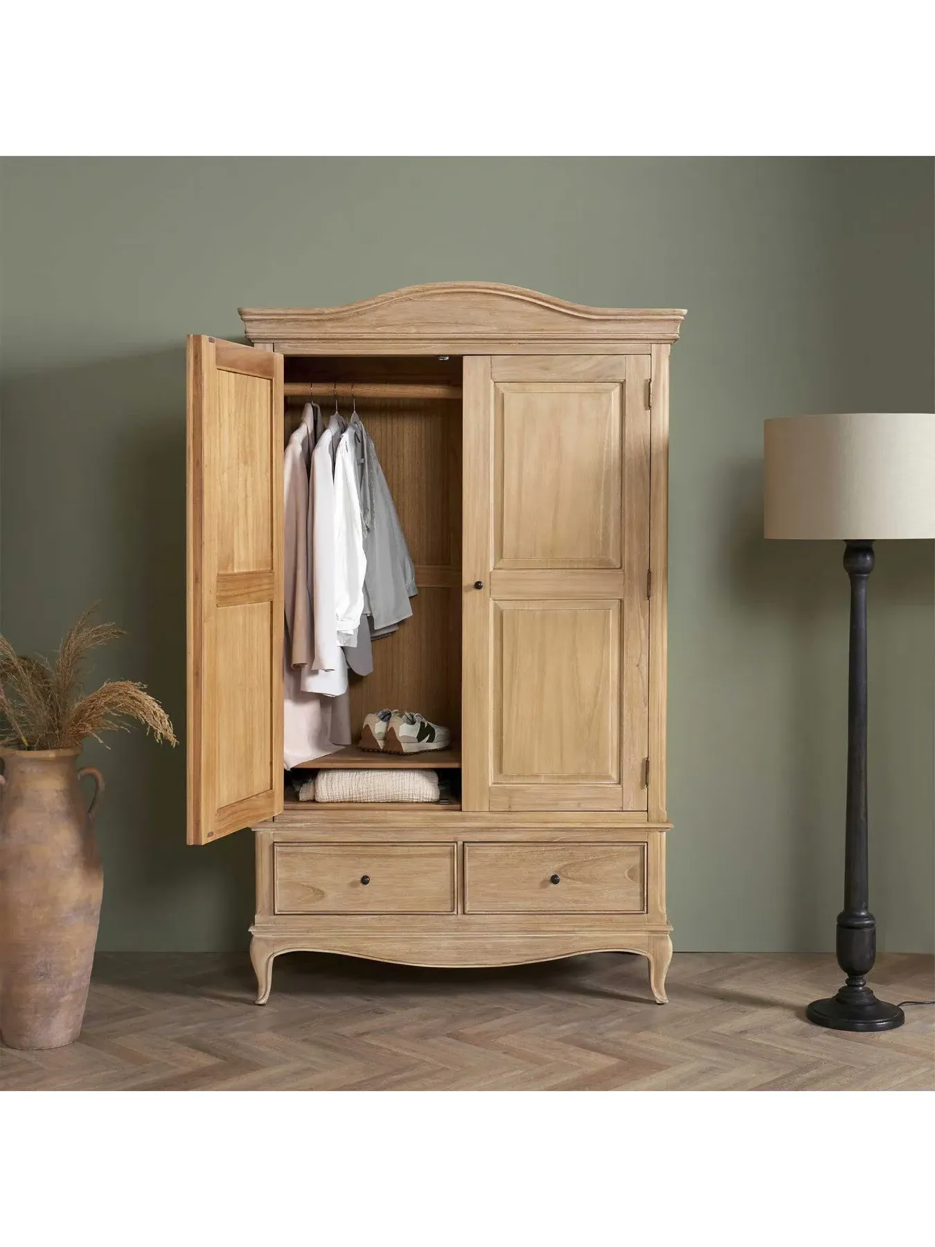 Double Wardrobe French Style - Neutral, Wood