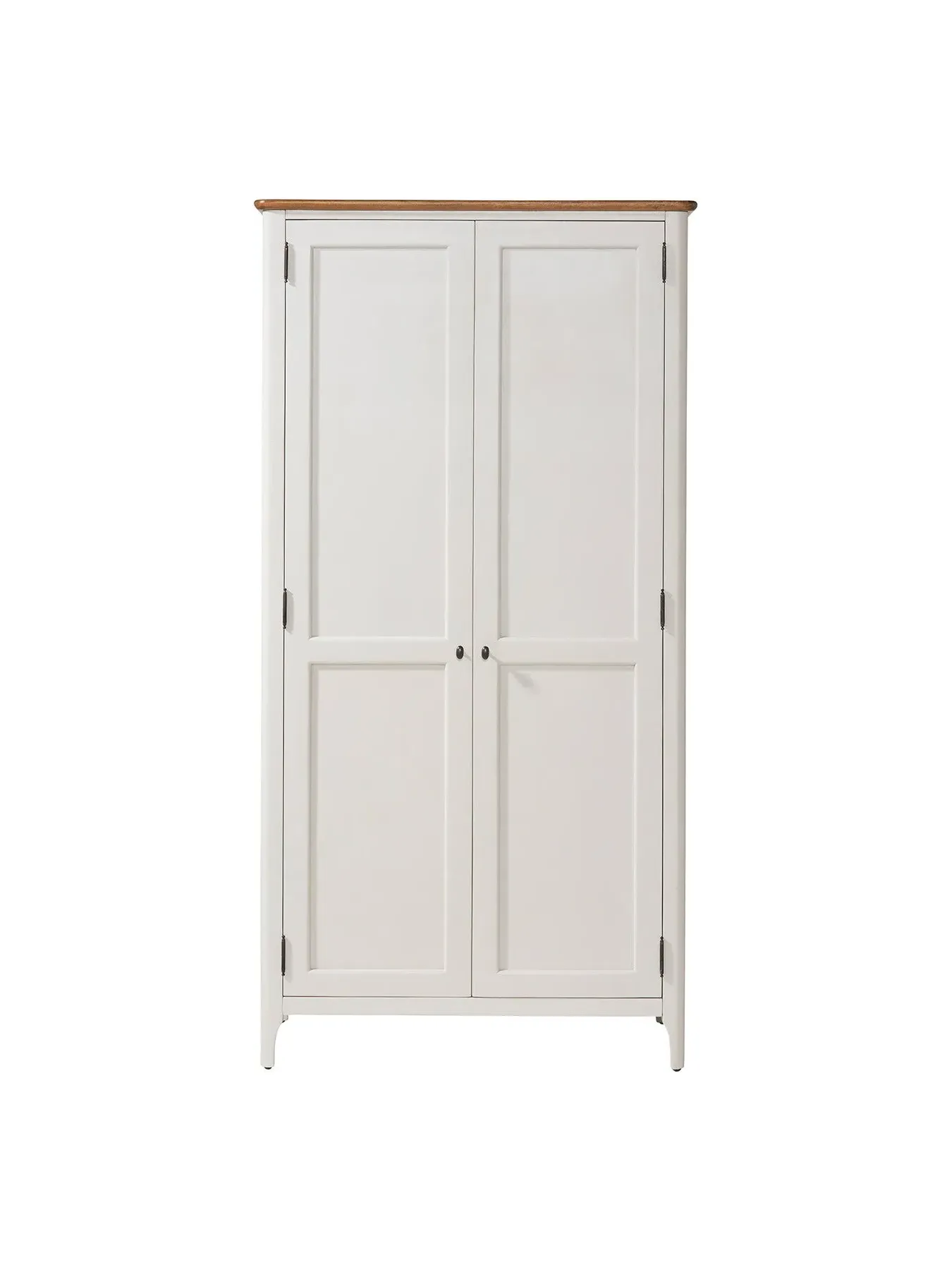 Double Wardrobe with Storage - White, Mango Wood