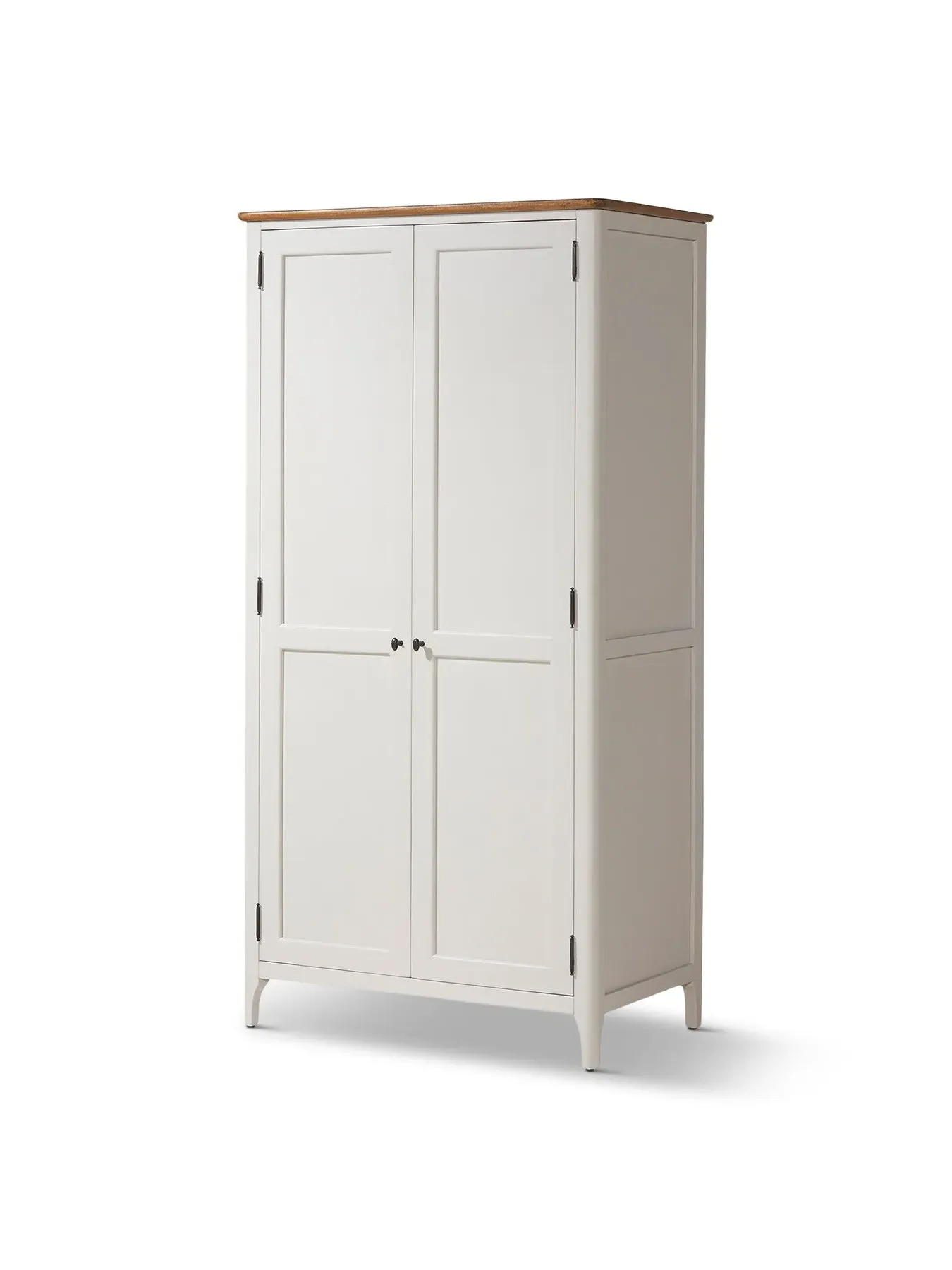 Double Wardrobe with Storage - White, Mango Wood image
