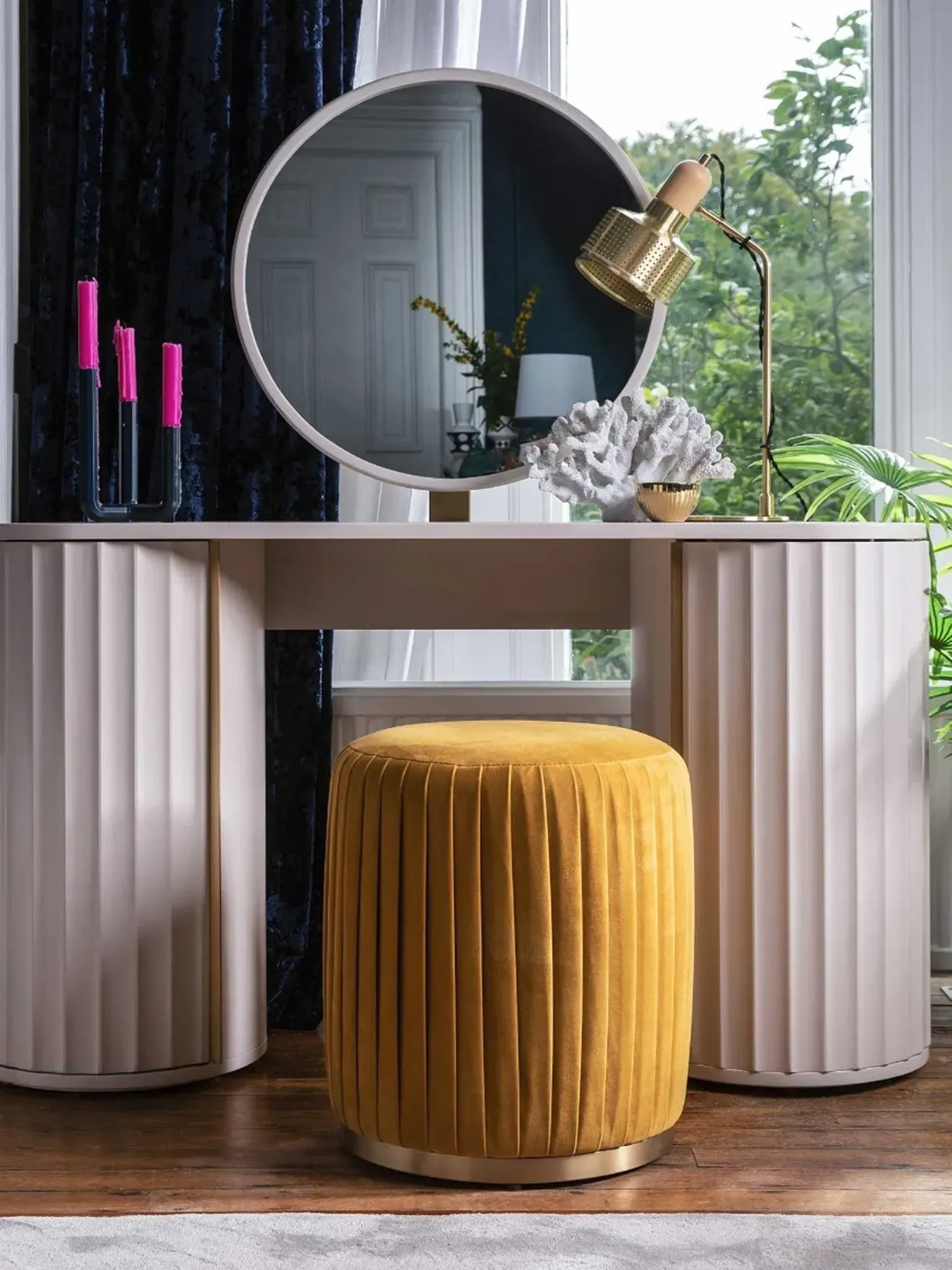 Dressing Table with Storage - White, Mahogany
