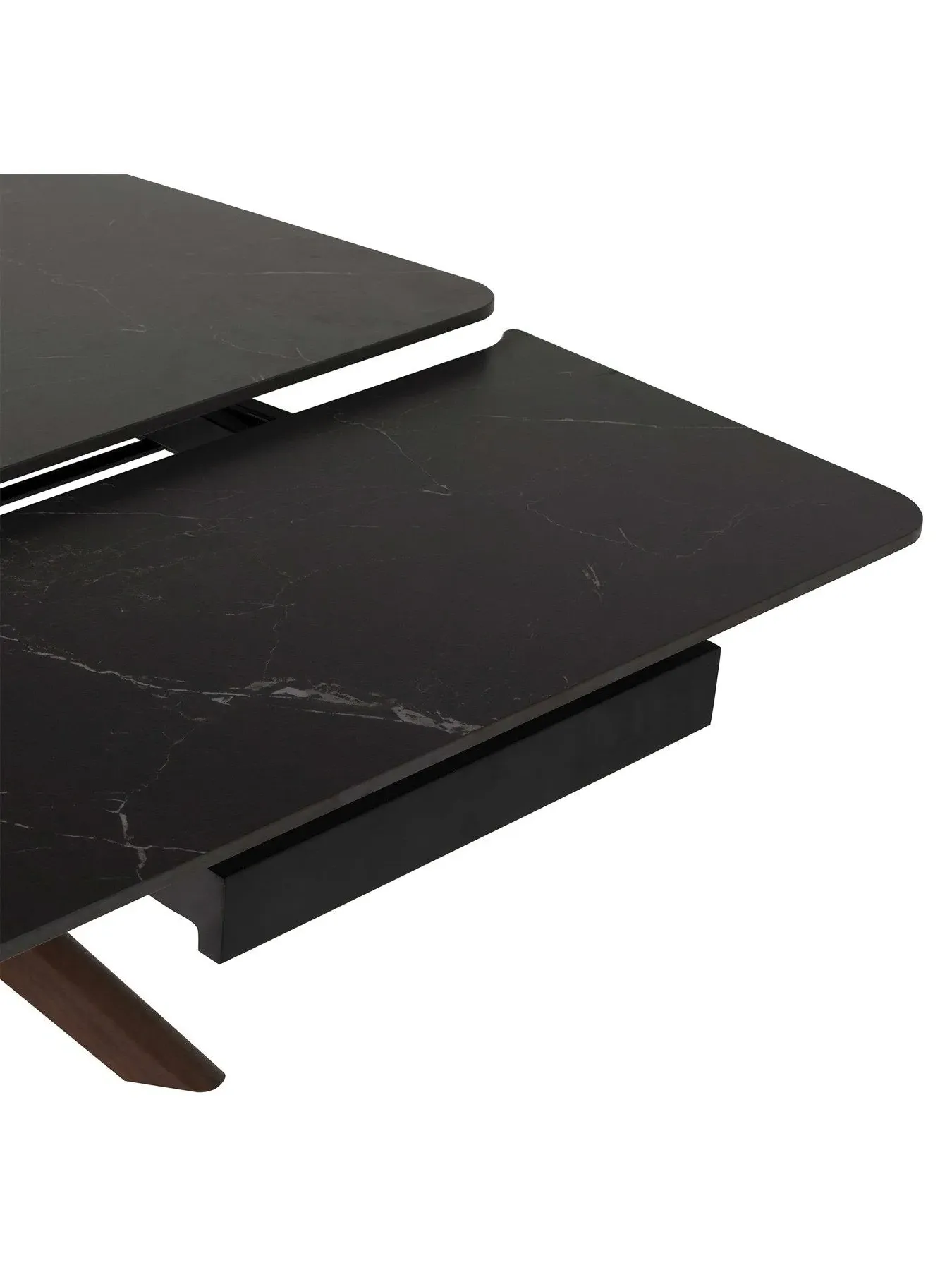 Extending Dining Table - Black, Ceramic