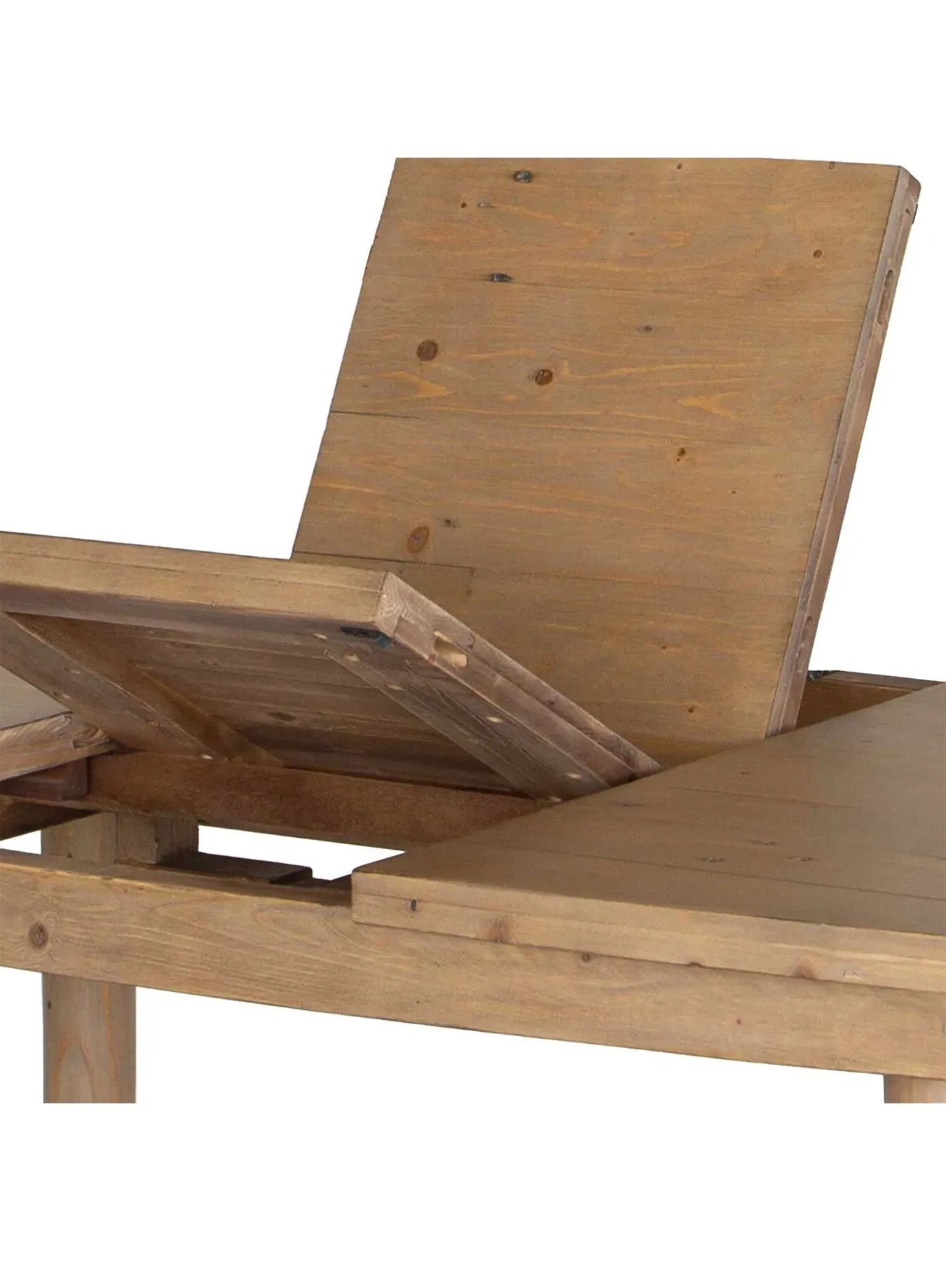 Extending Dining Table - Brown, Reclaimed Wood