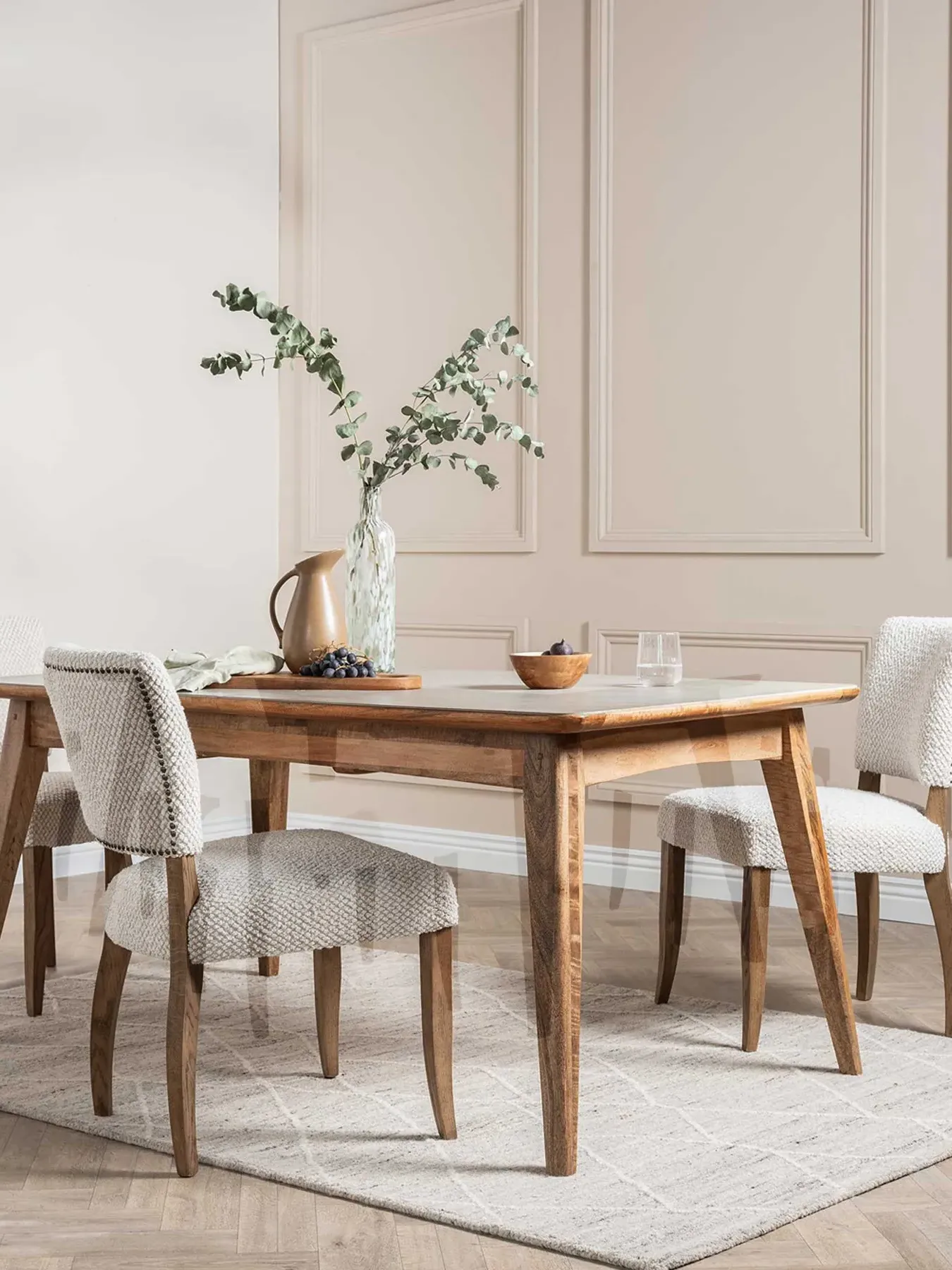 Extending Dining Table Seats 6-8 - Brown, Mango Wood