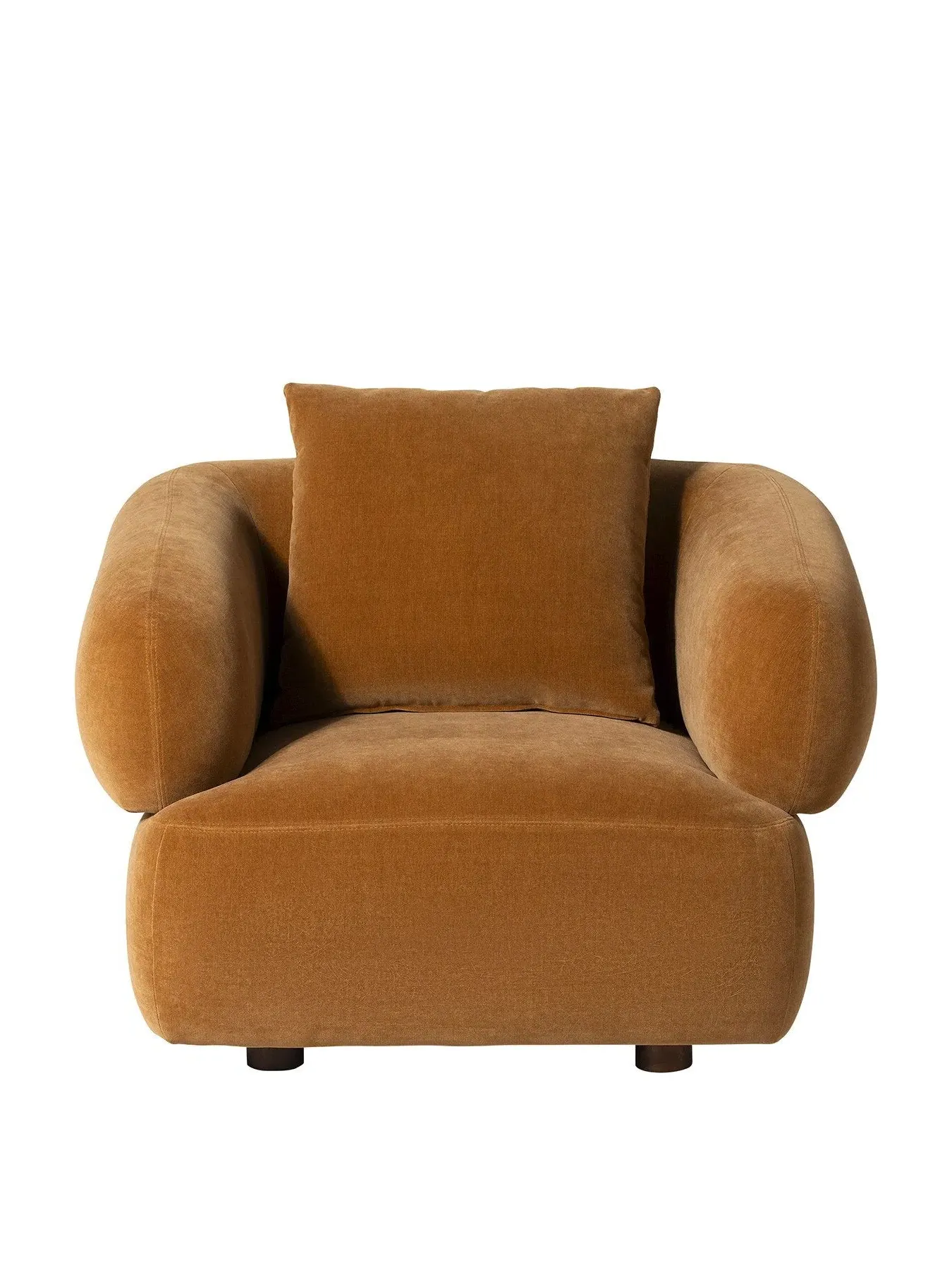 Fabric Armchair with Pocket Springs - Brown