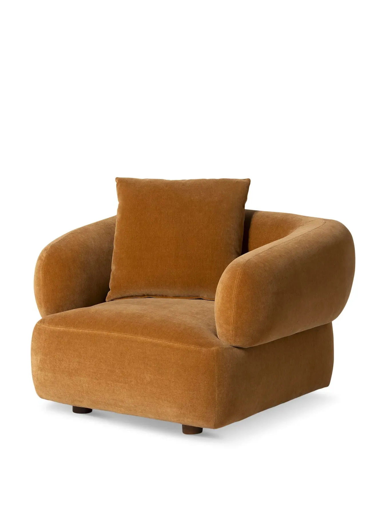 Fabric Armchair with Pocket Springs - Brown image