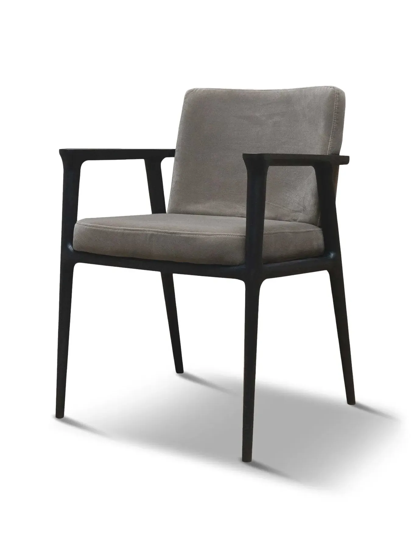 Fabric Armchair with Wooden Legs - Grey image