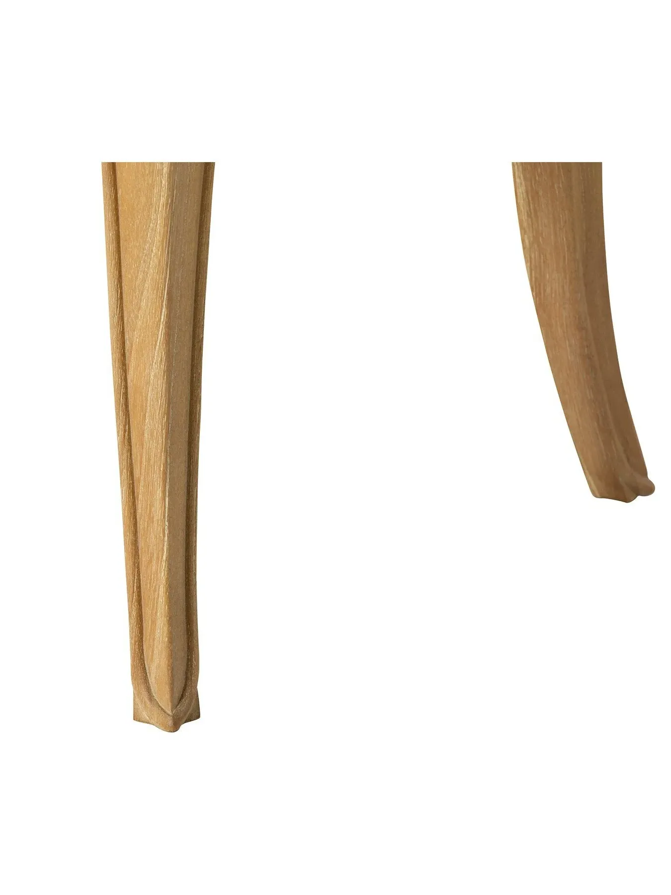 French Style Upholstered Stool - Neutral, Light Wood