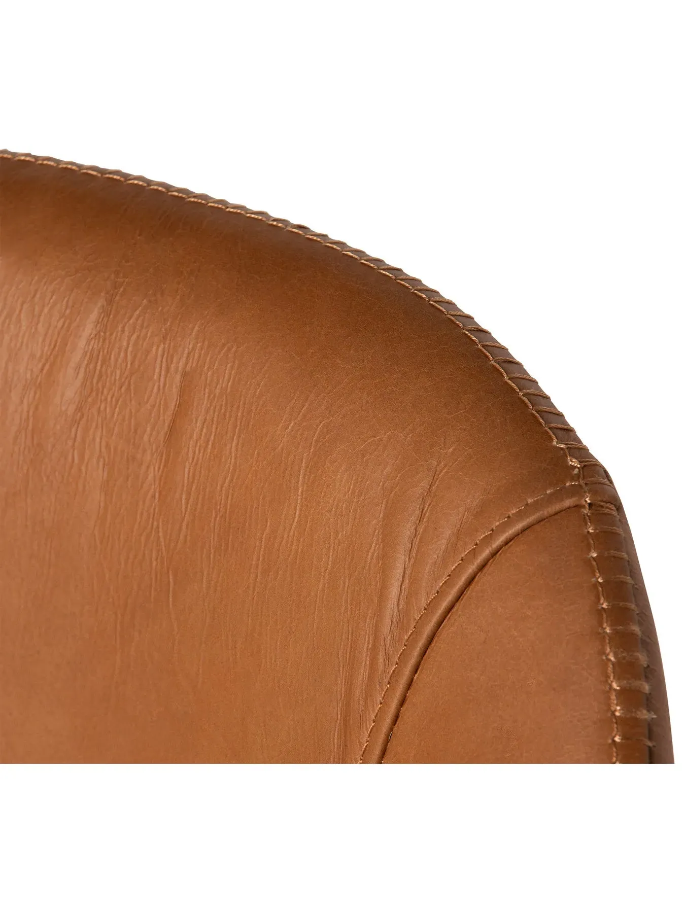 High Back Dining Chair - Brown, Leather