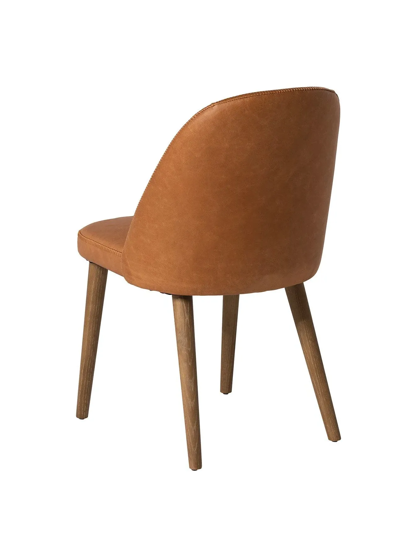 High Back Dining Chair - Brown, Leather