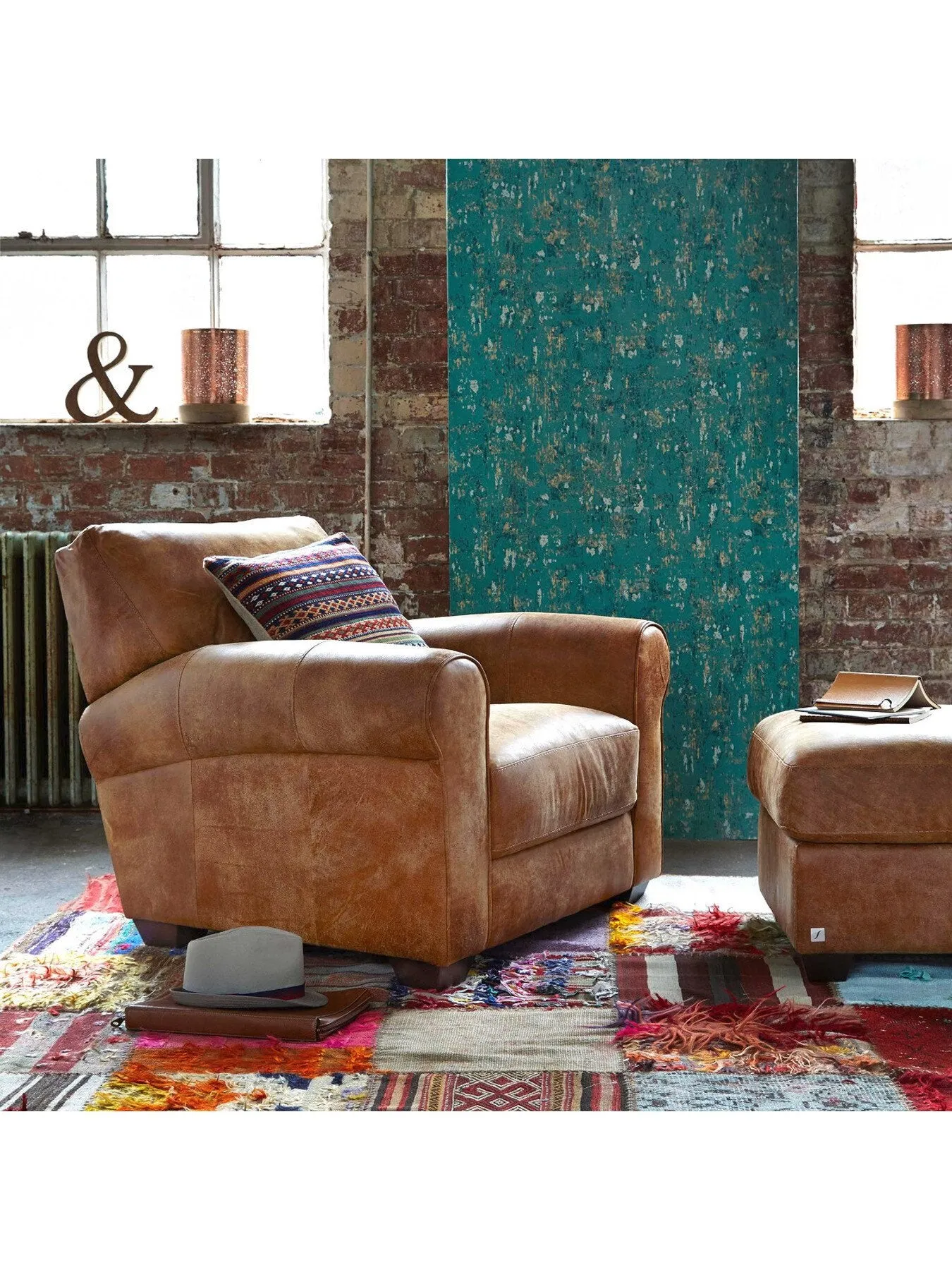 Houston Footstool - Hewlett Ranch, Leather
