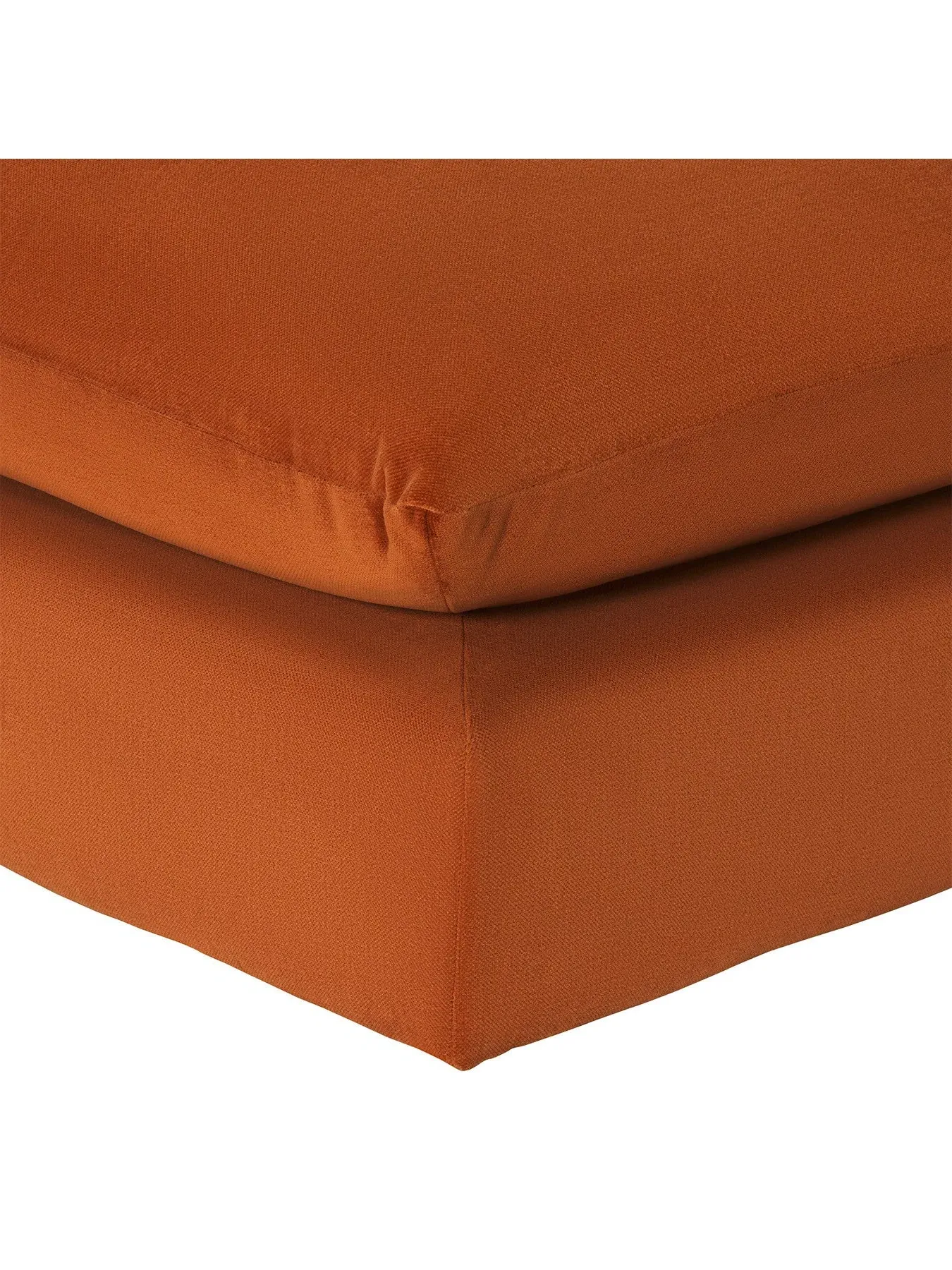 Hoxton Footstool - Orange, Fabric