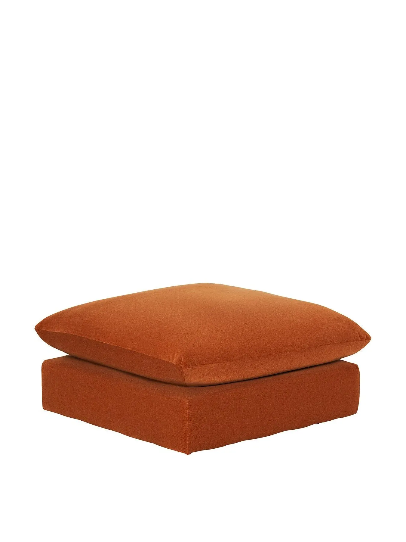 Hoxton Footstool - Orange, Fabric