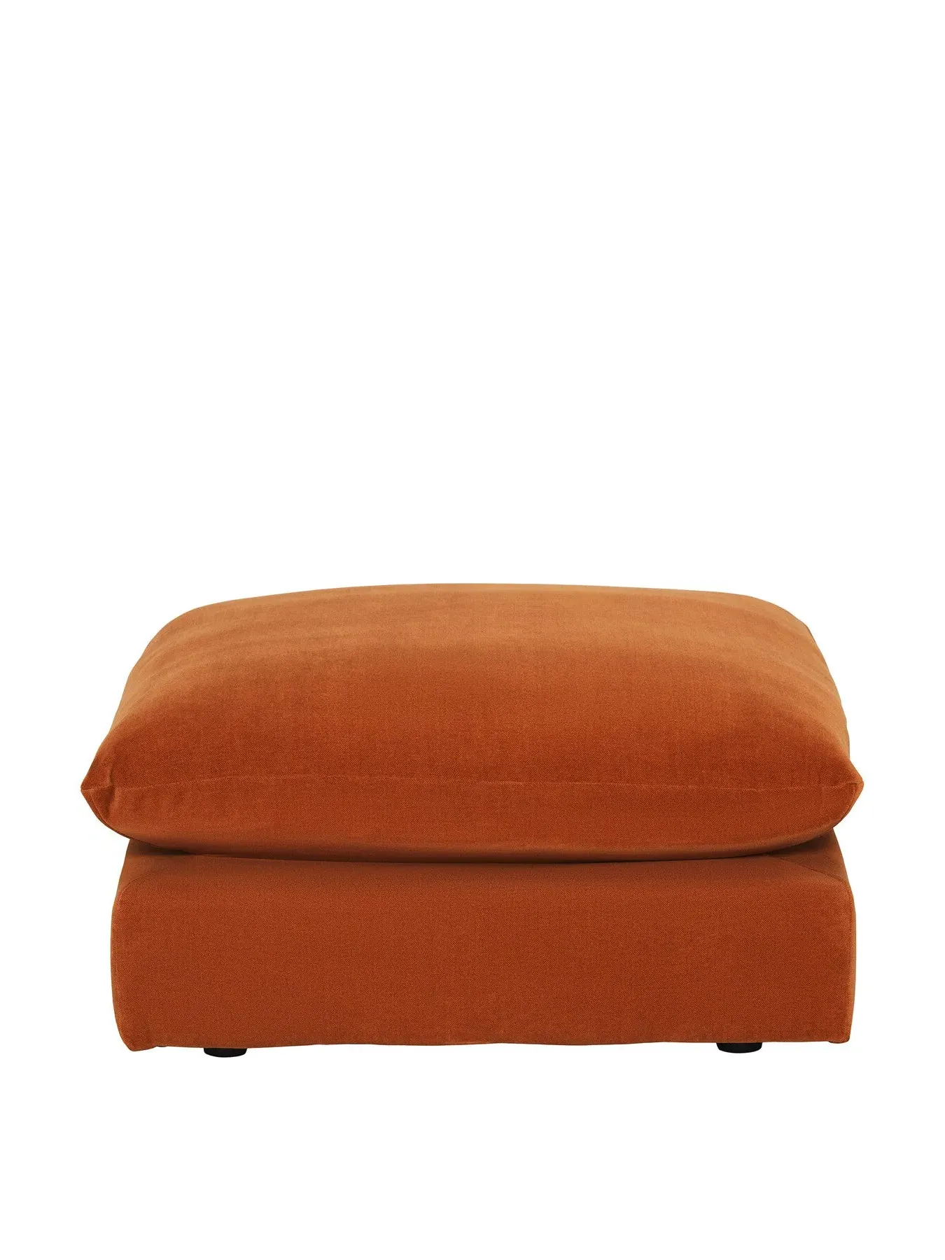 Hoxton Footstool - Orange, Fabric