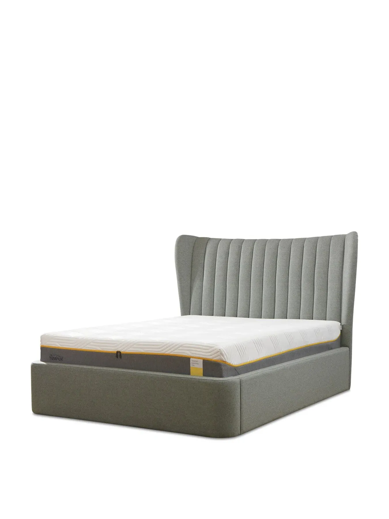 King Size Ottoman Bed Frame - Grey, Fabric image