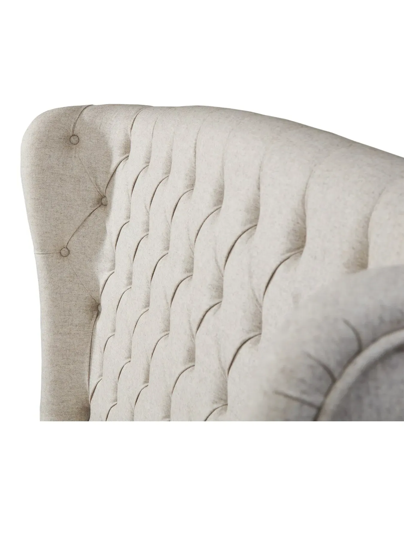 King Size Ottoman Bed with Storage - Beige, Fabric