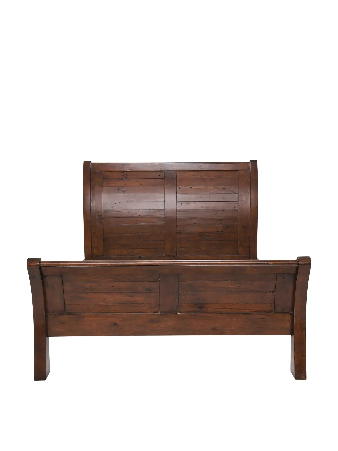 King Size Panel Bed Frame - Chestnut, Reclaimed Wood