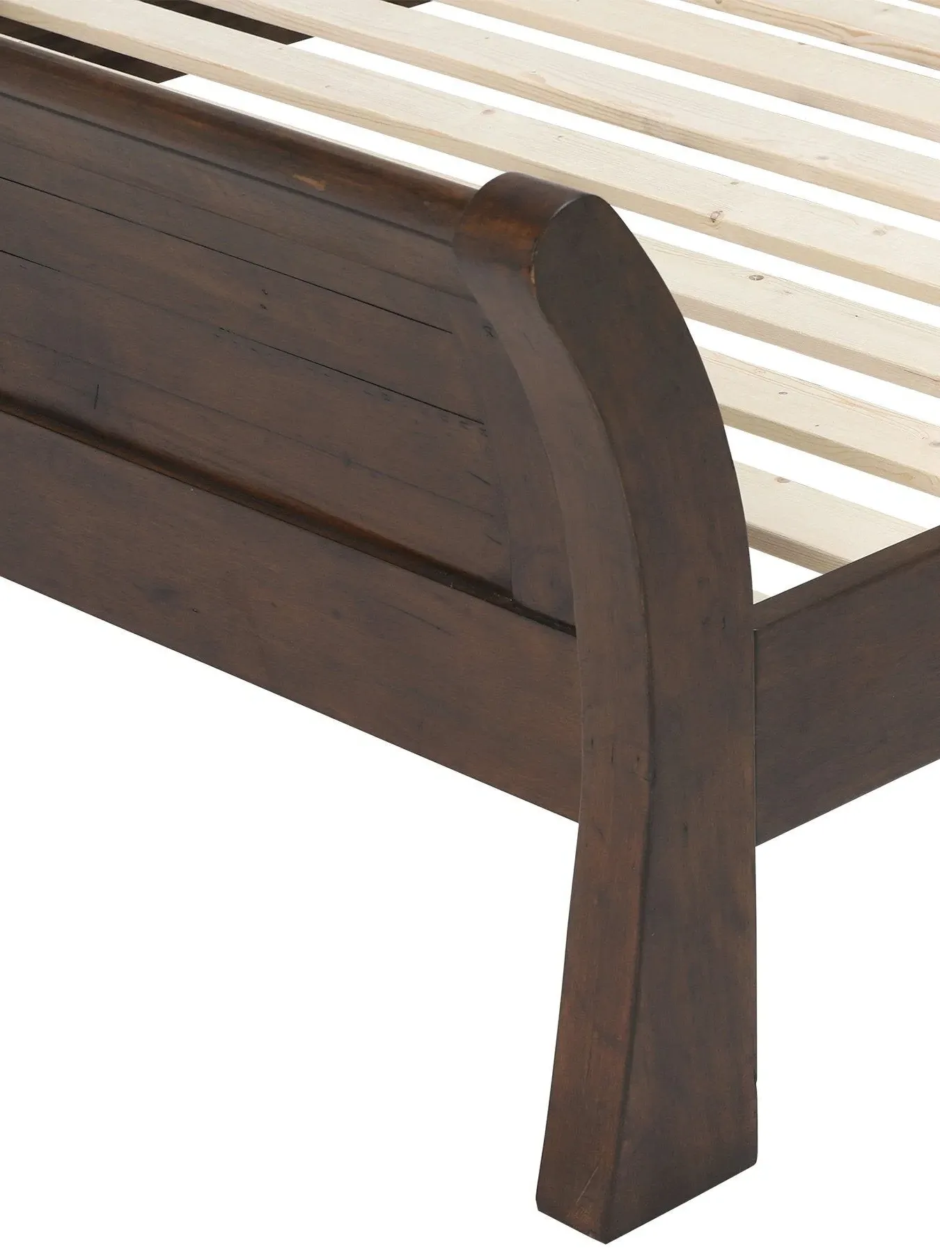 King Size Panel Bed Frame - Chestnut, Reclaimed Wood