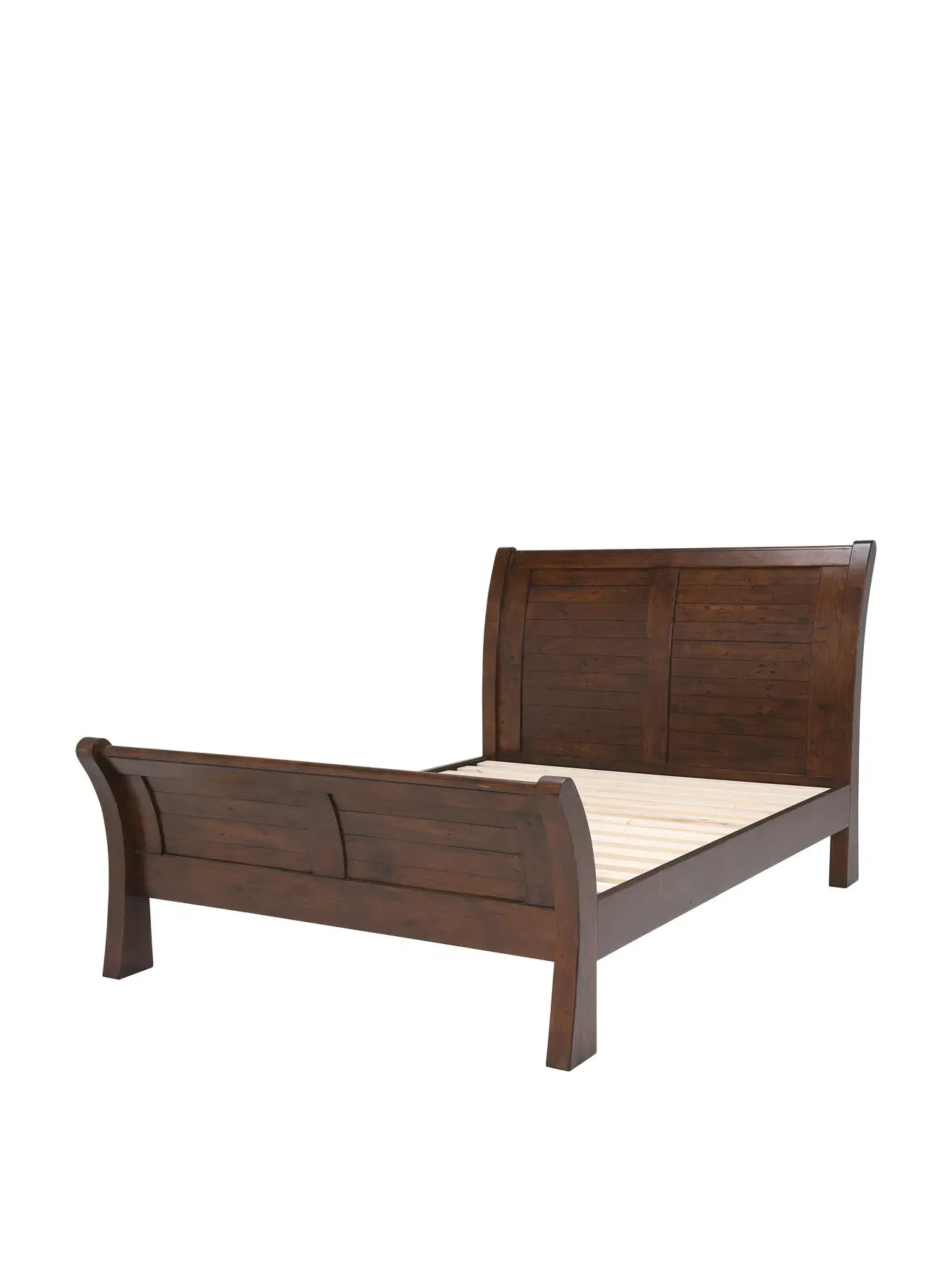 King Size Panel Bed Frame - Chestnut, Reclaimed Wood