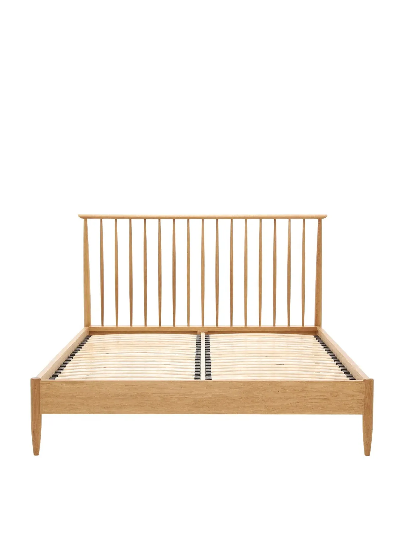 King Size Spindle Bed Frame - Neutral, Oak Wood