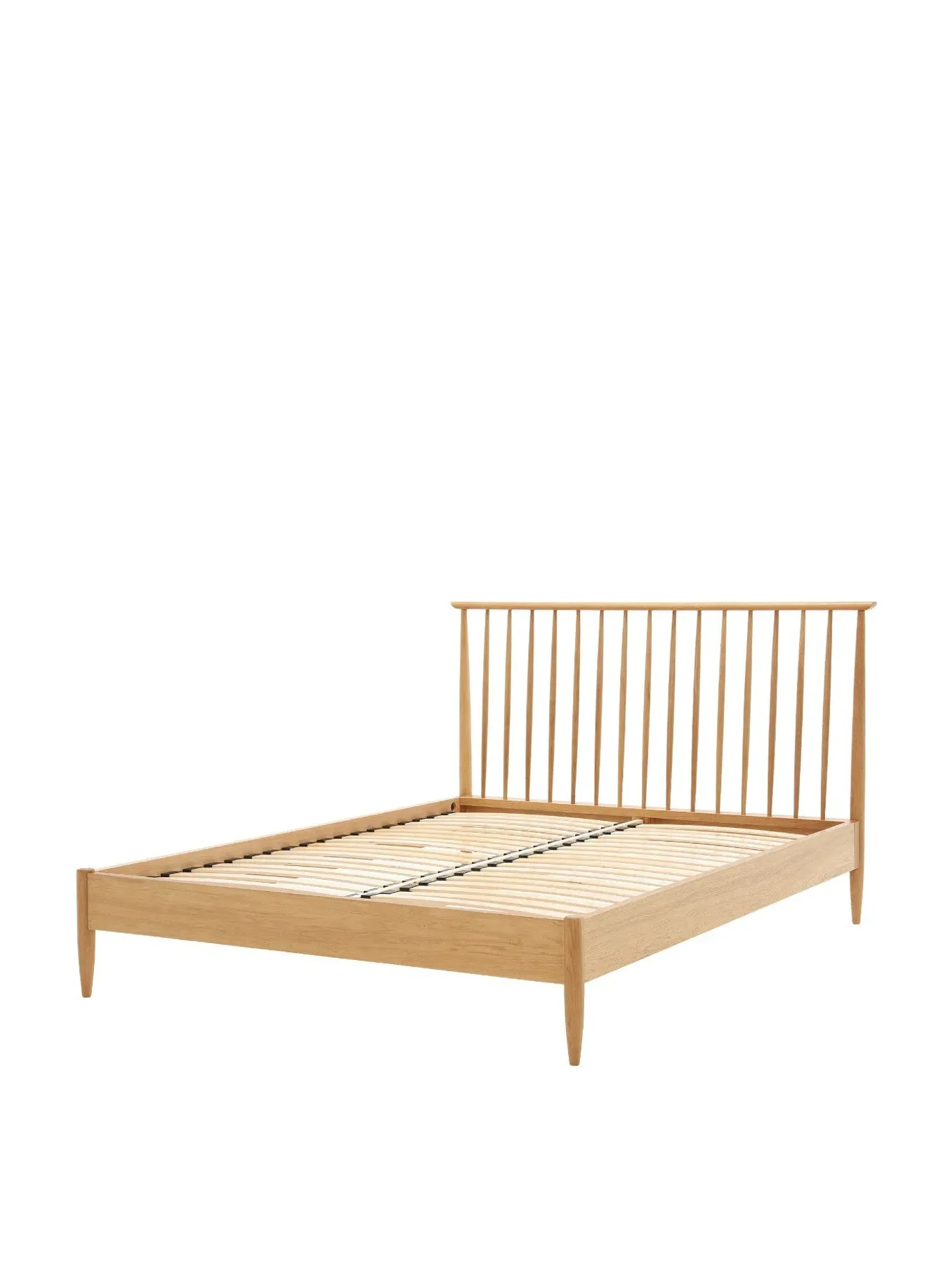 King Size Spindle Bed Frame - Neutral, Oak Wood