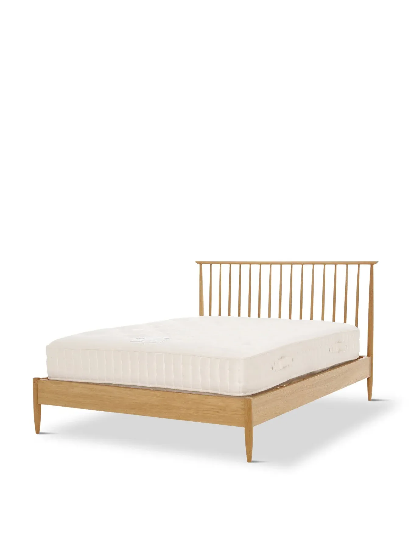 King Size Spindle Bed Frame - Neutral, Oak Wood image