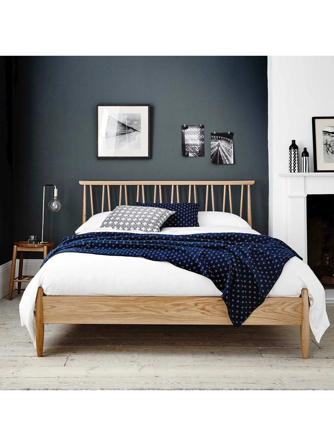 King Size Spindle Bed Frame - Neutral, Wood