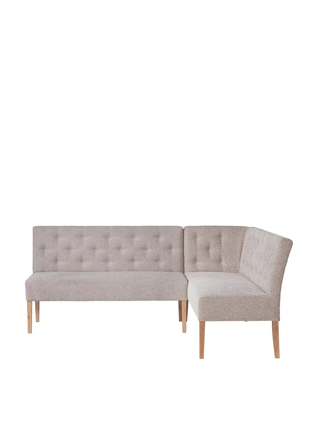 L-Shaped Corner Dining Bench - Grey, Fabric