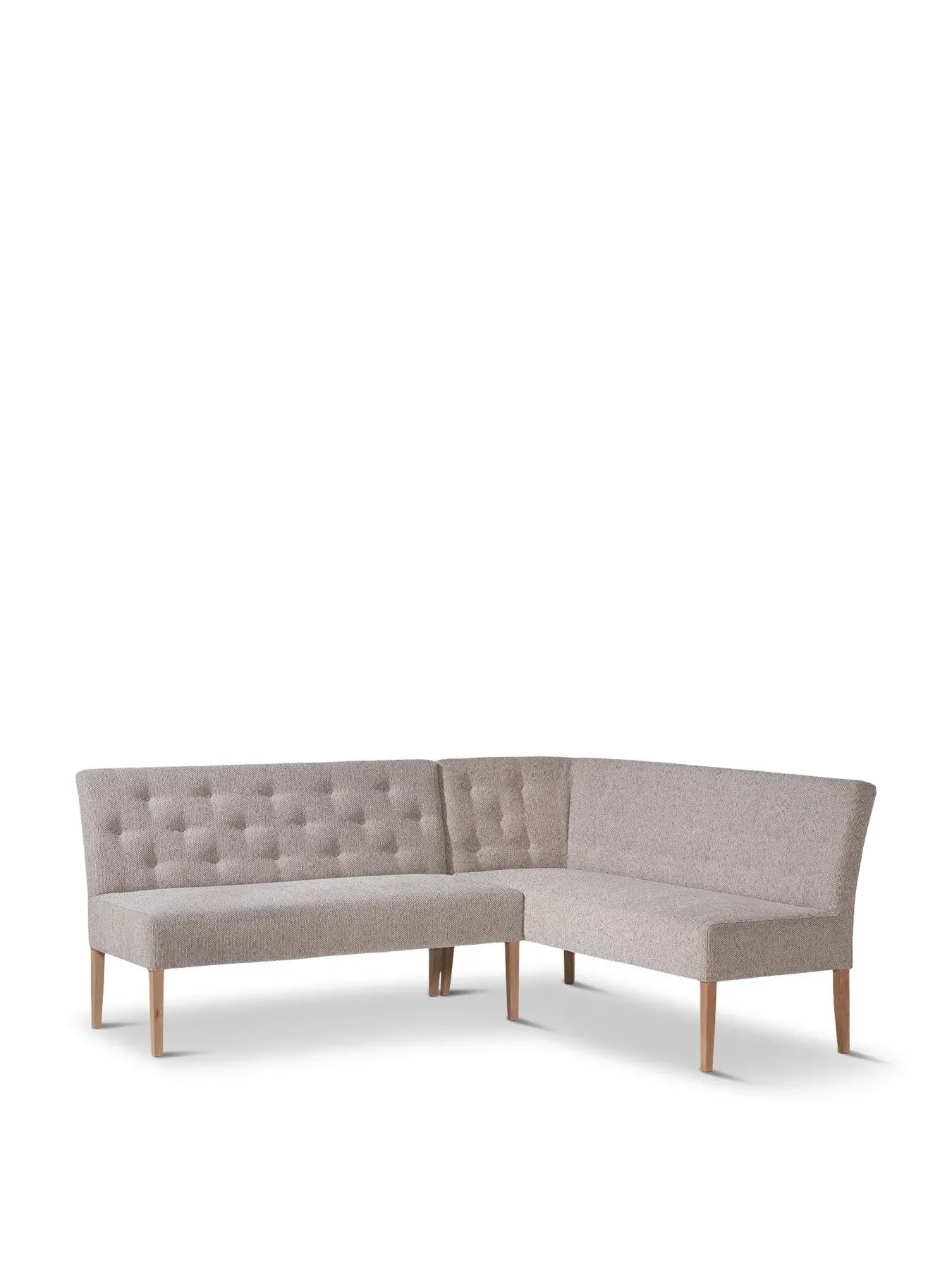 L-Shaped Corner Dining Bench - Grey, Fabric image