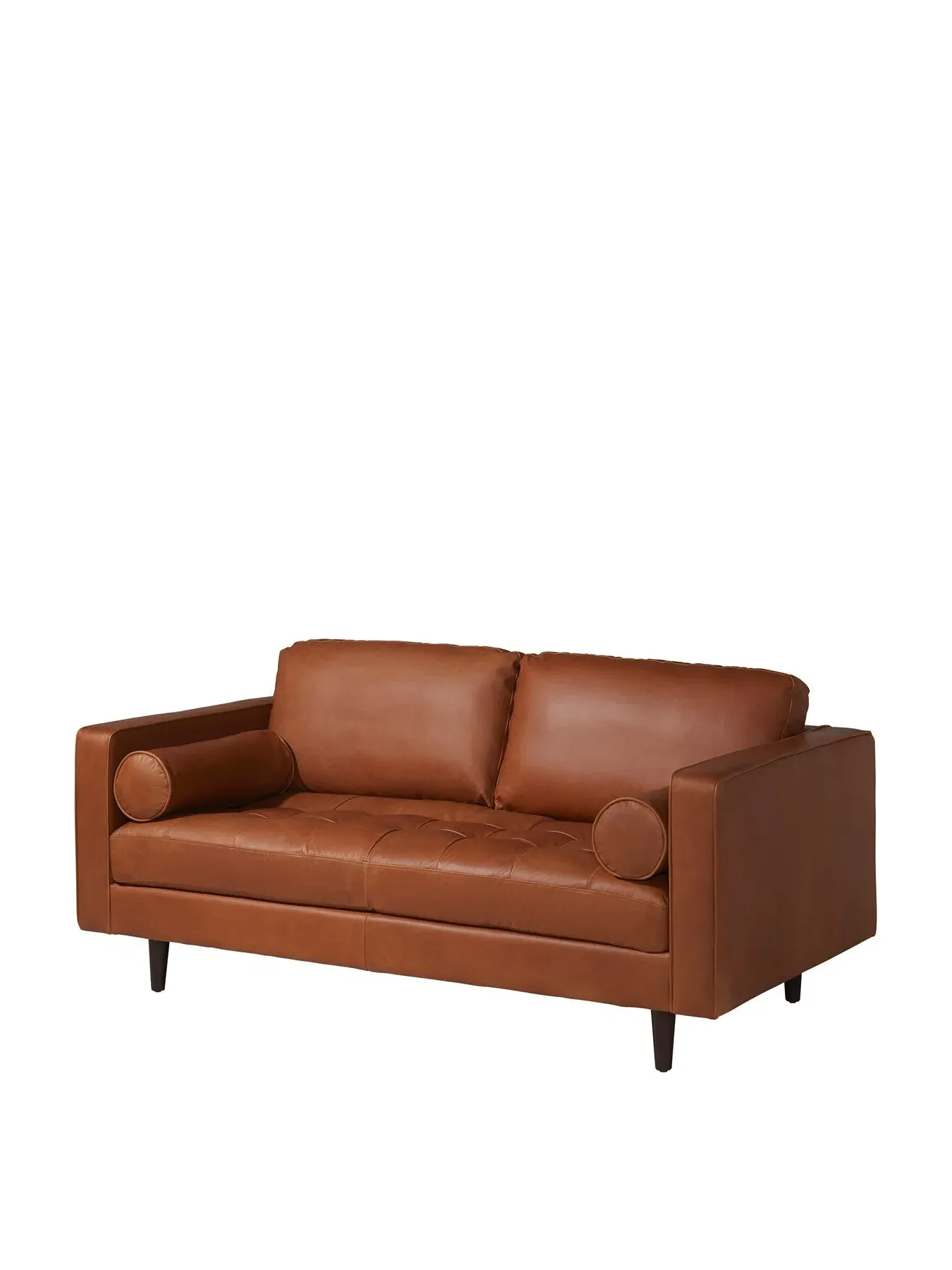 Large 2-Seater Sofa - Brown, Leather