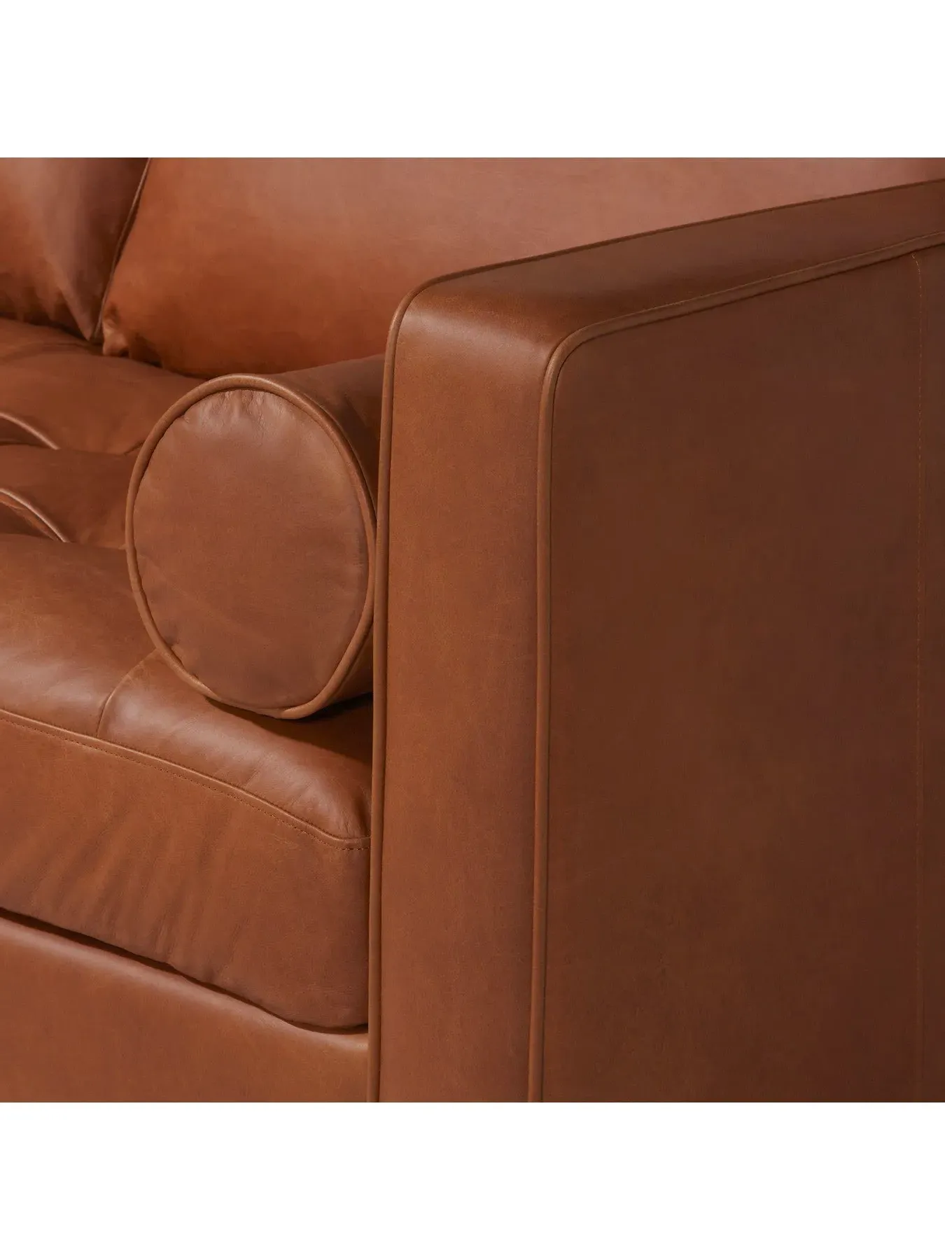 Large 2-Seater Sofa - Brown, Leather