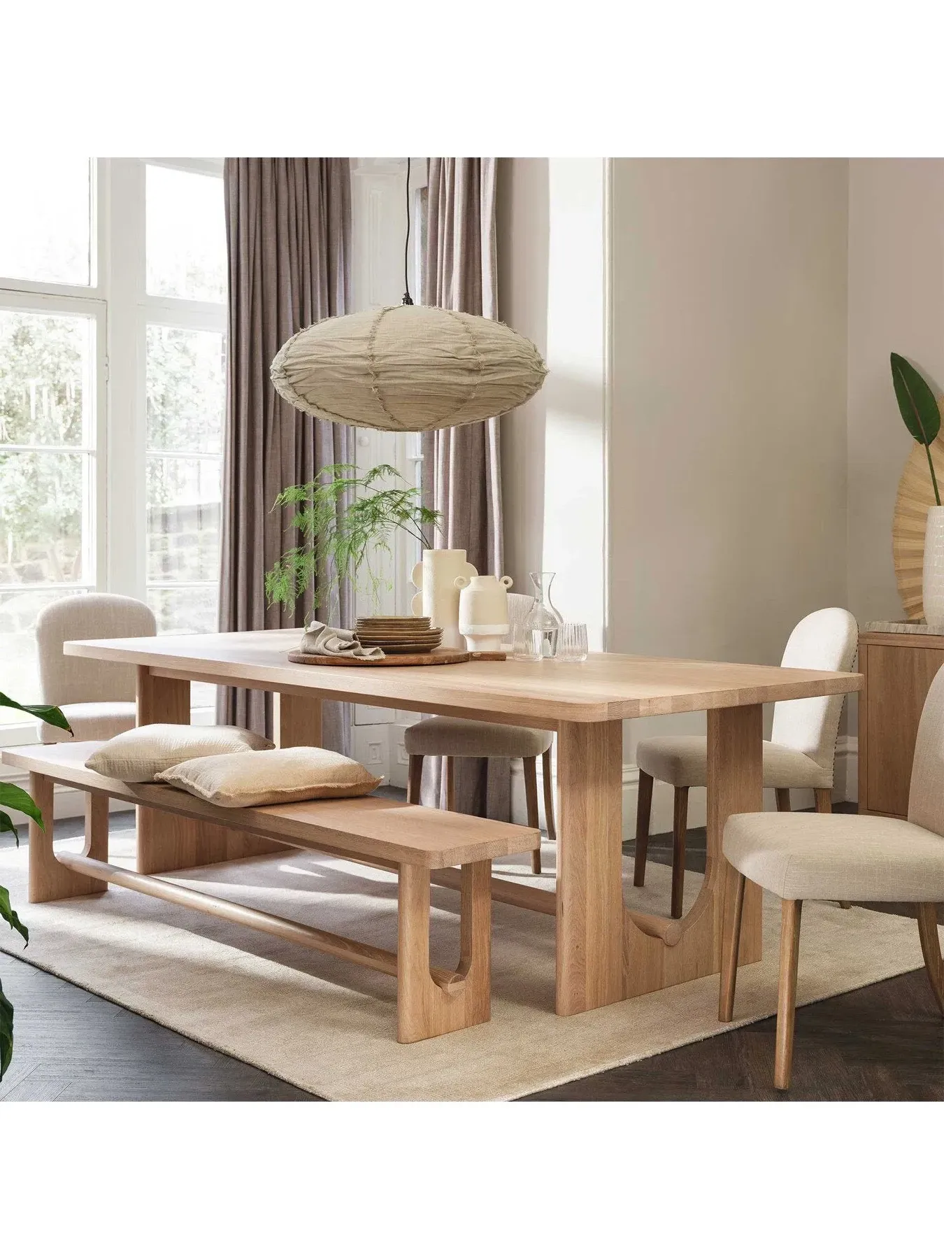 Large Dining Table Seats 6-8 - Brown, Oak
