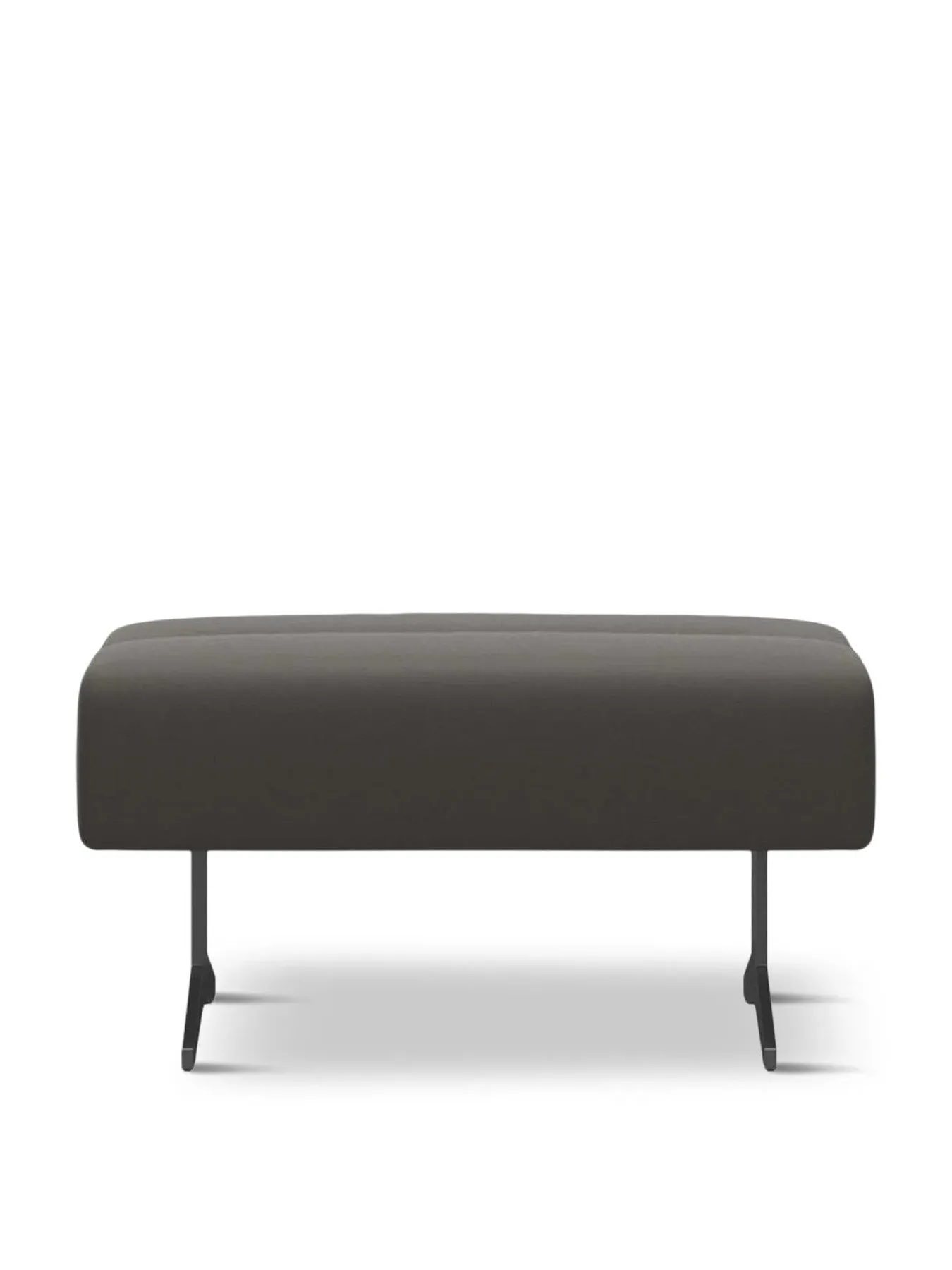 Large Ottoman with Springs - Grey, Leather image