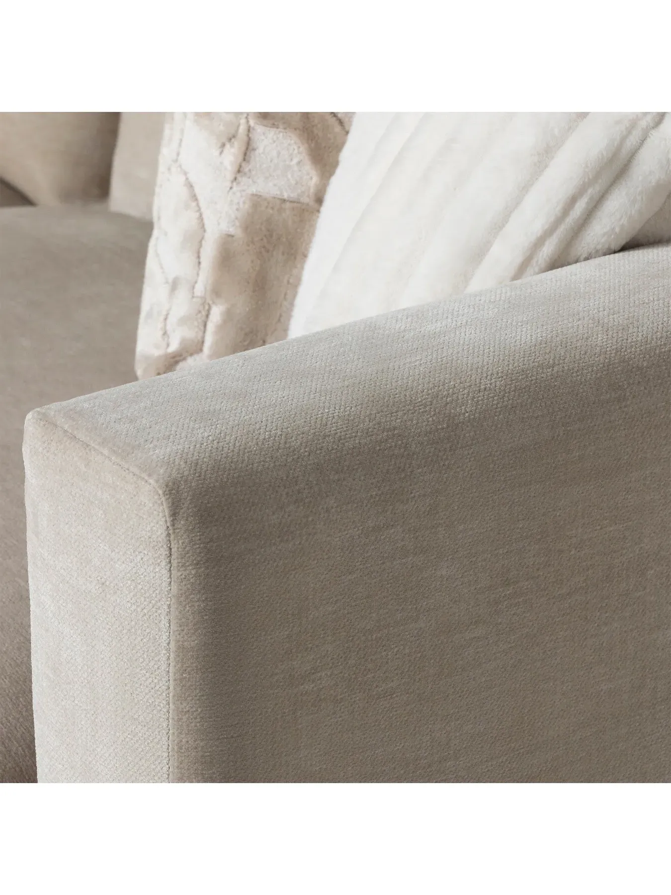 Large Right Hand Chaise Sofa - Neutral, Hardwood
