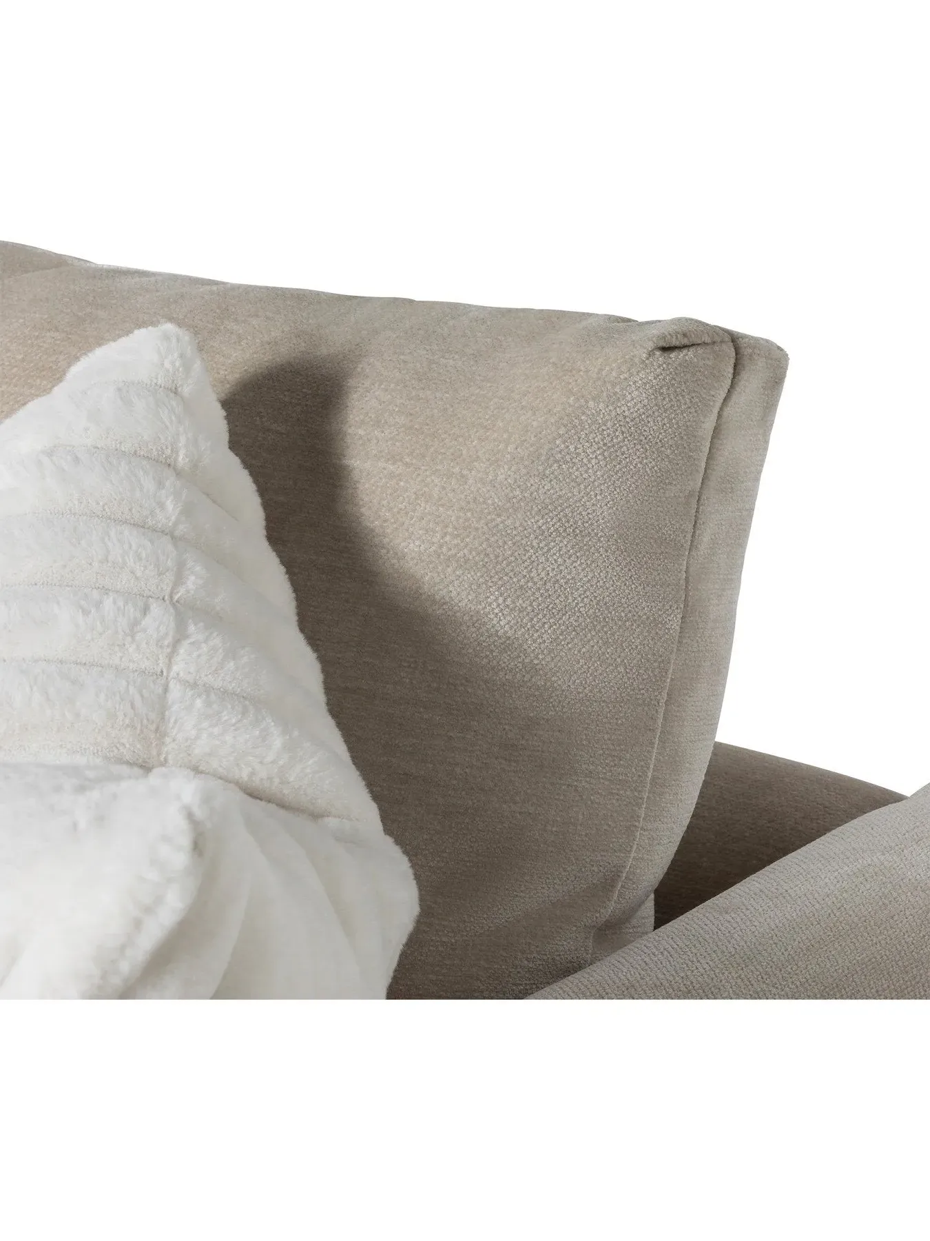 Large Right Hand Chaise Sofa - Neutral, Hardwood