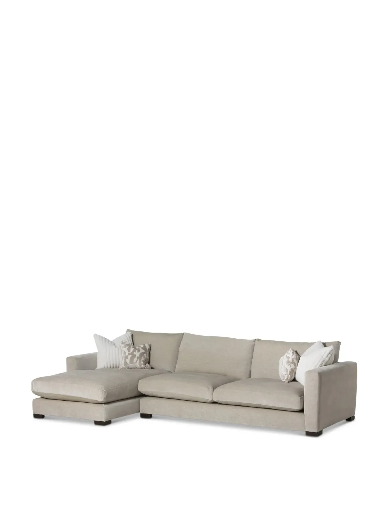 Large Right Hand Chaise Sofa - Neutral, Hardwood image