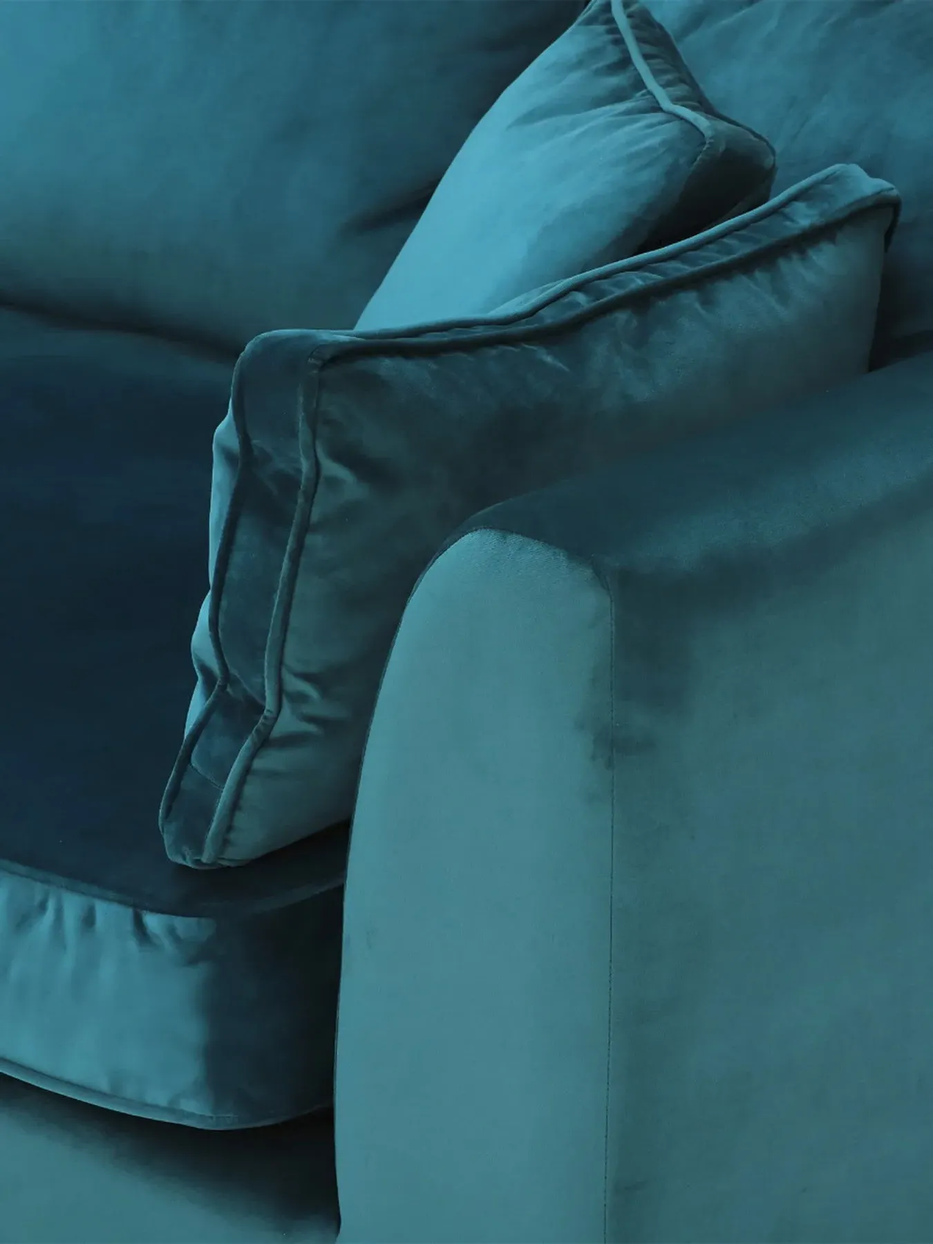 Large Right Hand Chaise Sofa - Teal, Fabric