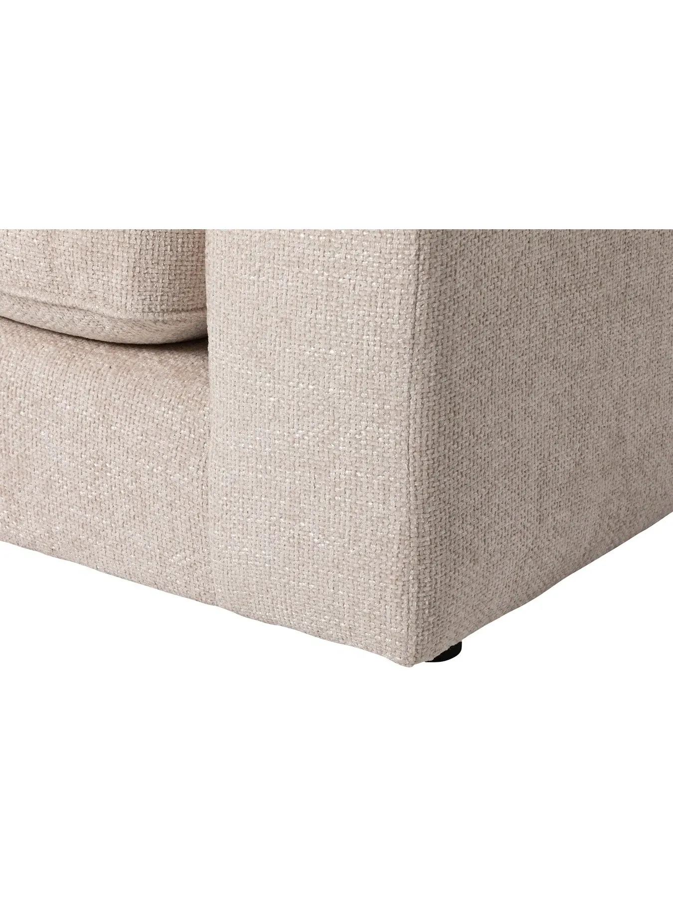 Large Right Hand Corner Sofa - Neutral, Velvet