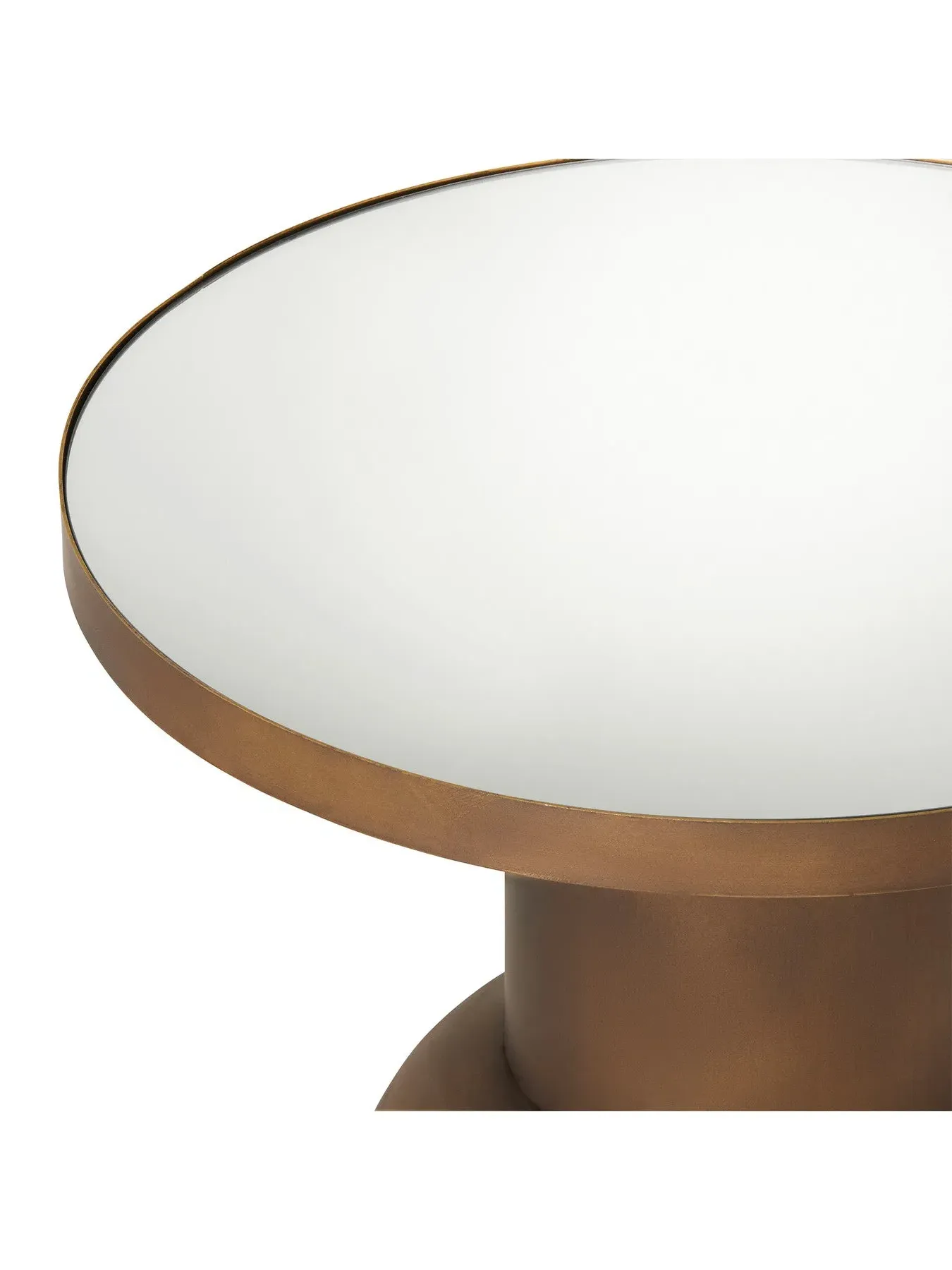 Large Side Table - Brown, Burnished Metal