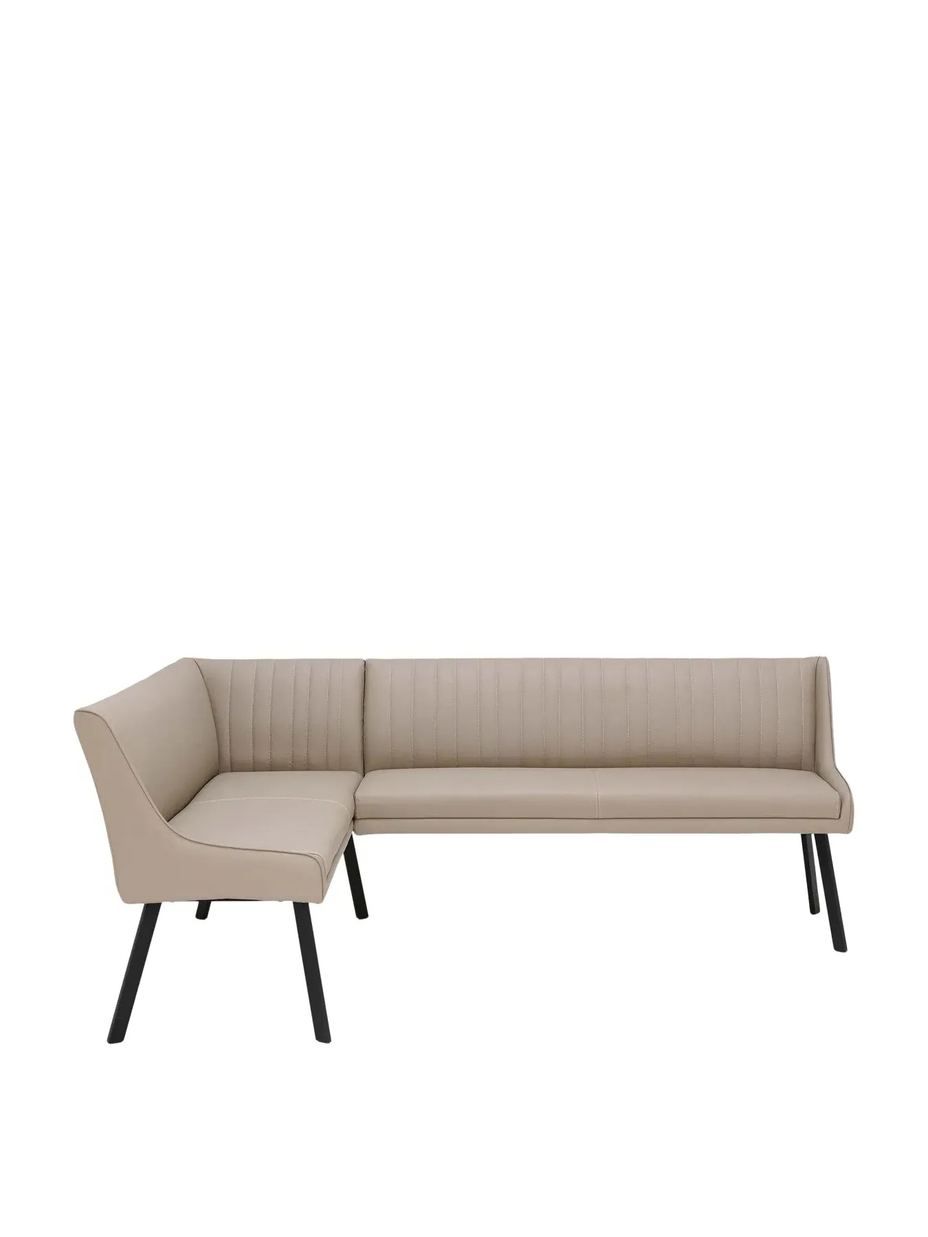 Left Corner Dining Set with Bench - Taupe, Leather