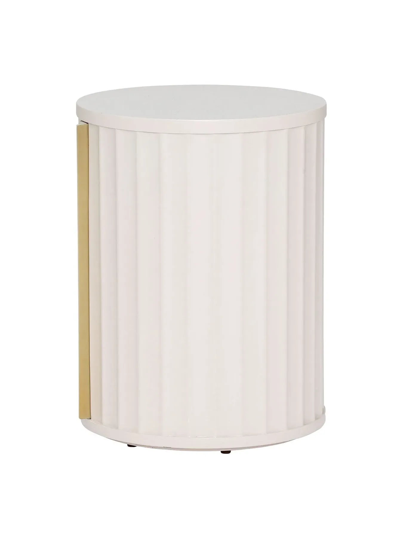 Left Hand Bedside Table - White, Mahogany