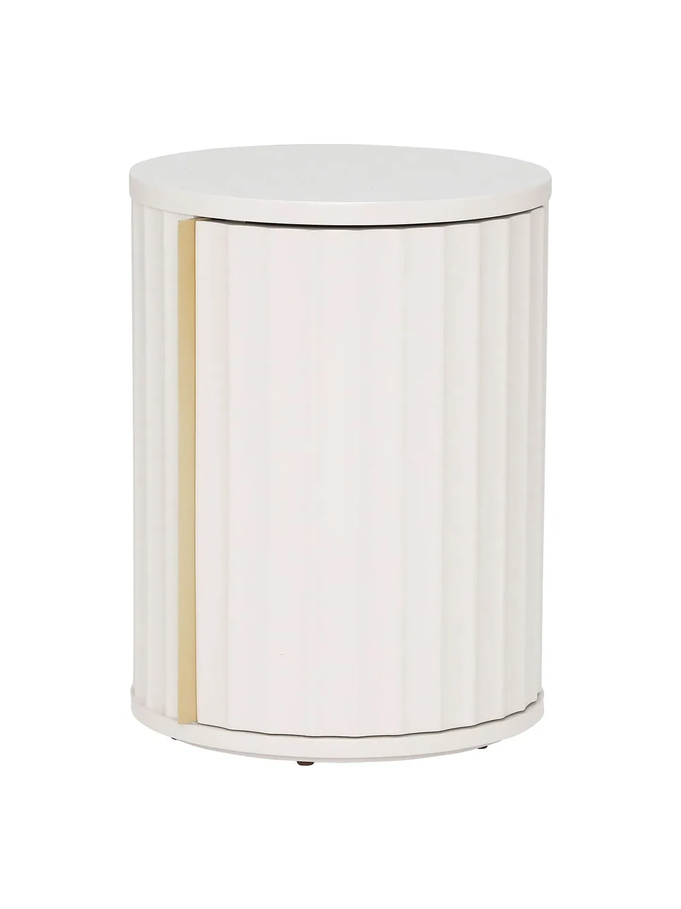 Left Hand Bedside Table - White, Mahogany