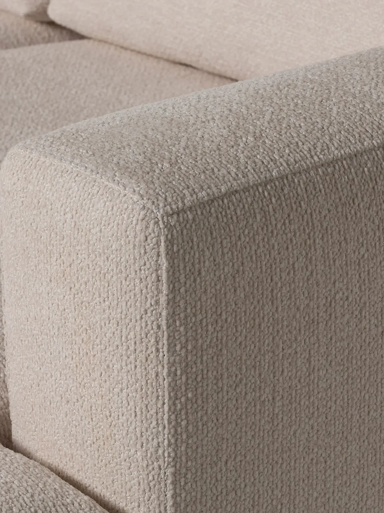 Left Hand Chaise Sofa with Steel Legs - Neutral